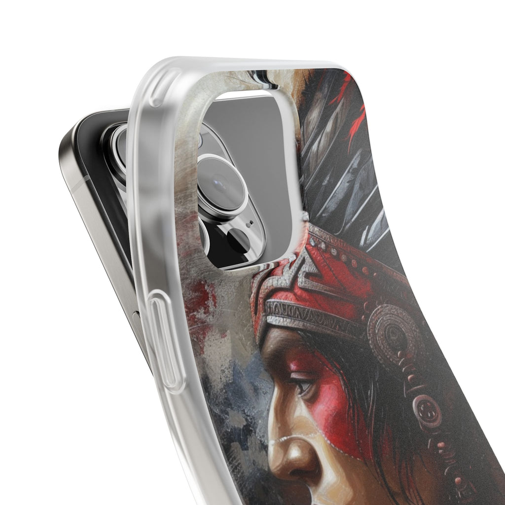 Aztec Silent Warrior – Flexi Phone Case (iPhone & Samsung • Clear TPU • Made in USA • Personalized Option)