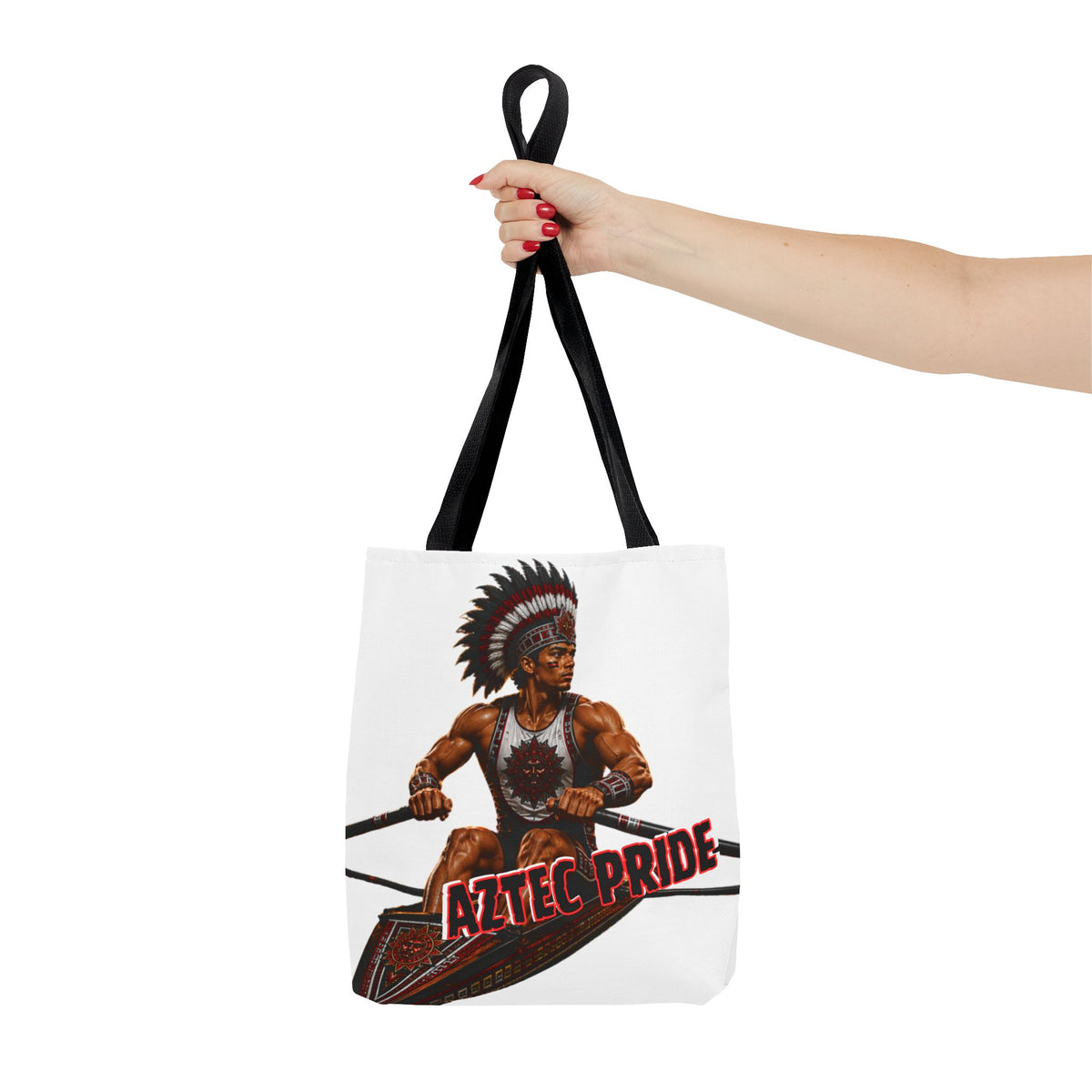Aztec Rowing Warrior Tote Bag | Aztec-Inspired AI Art • Made & Shipped in the USA • 🚚 FREE USA Shipping • FREE Personalization