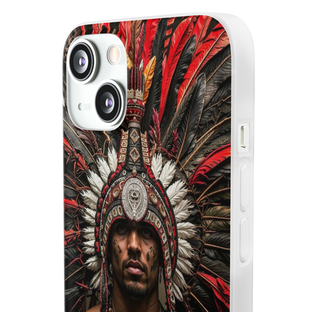 Aztec Warrior Eagle – Flexi Phone Case (iPhone & Samsung • Clear TPU • Made in USA • Personalized Option)