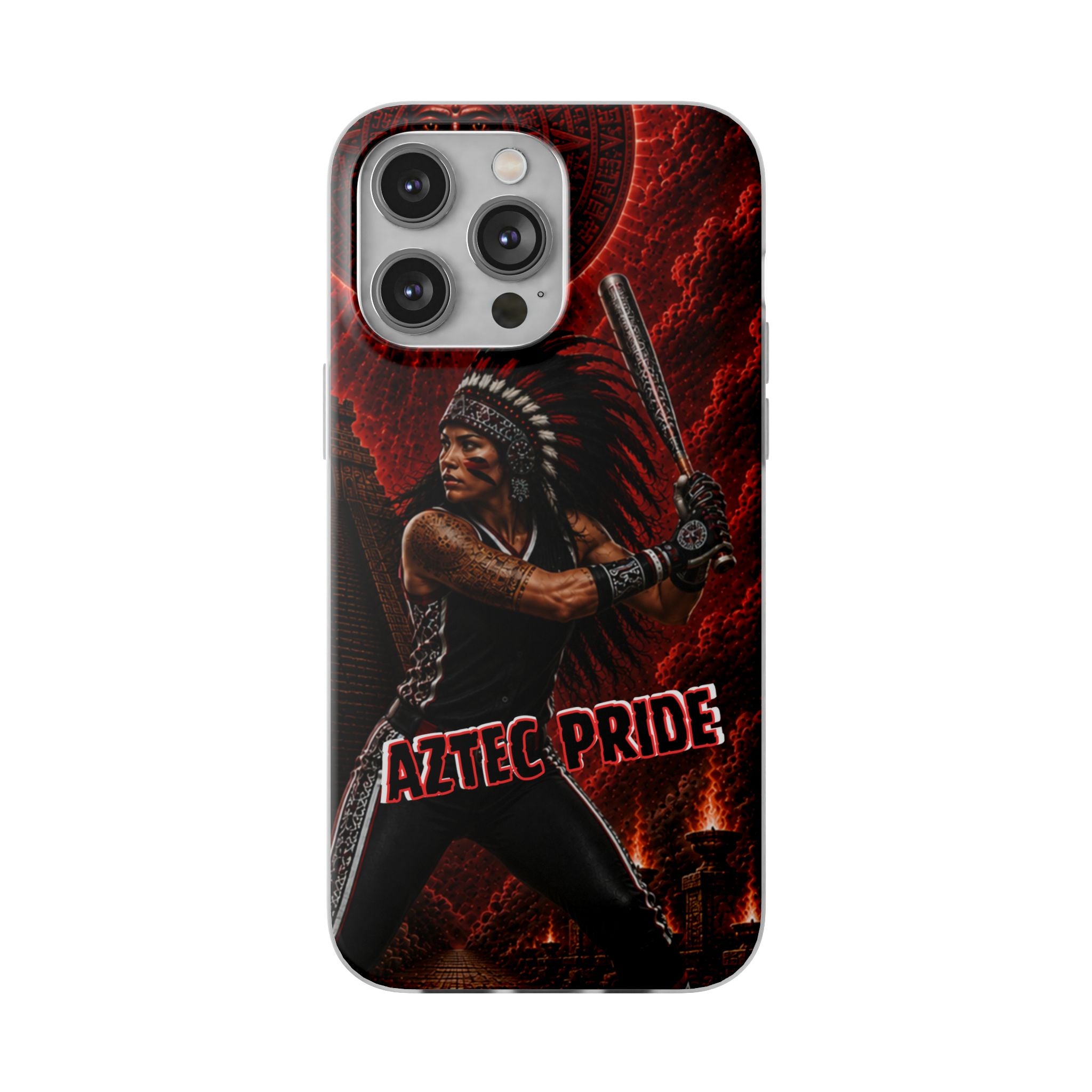 Aztec Softball Warrior – Flexi Phone Case (iPhone & Samsung • Clear TPU • Made in USA • Personalized Option)