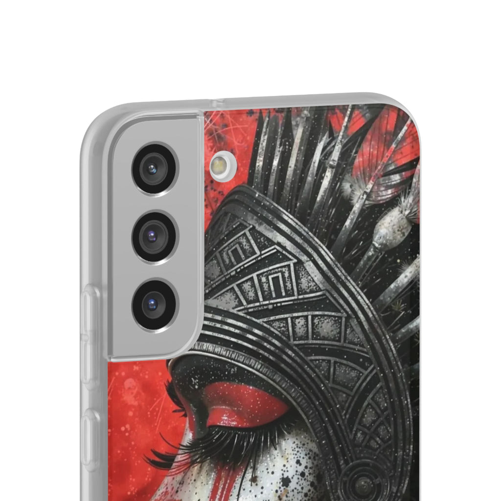 Aztec Fearless Goddess – Flexi Phone Case (iPhone & Samsung • Clear TPU • Made in USA • Personalized Option)