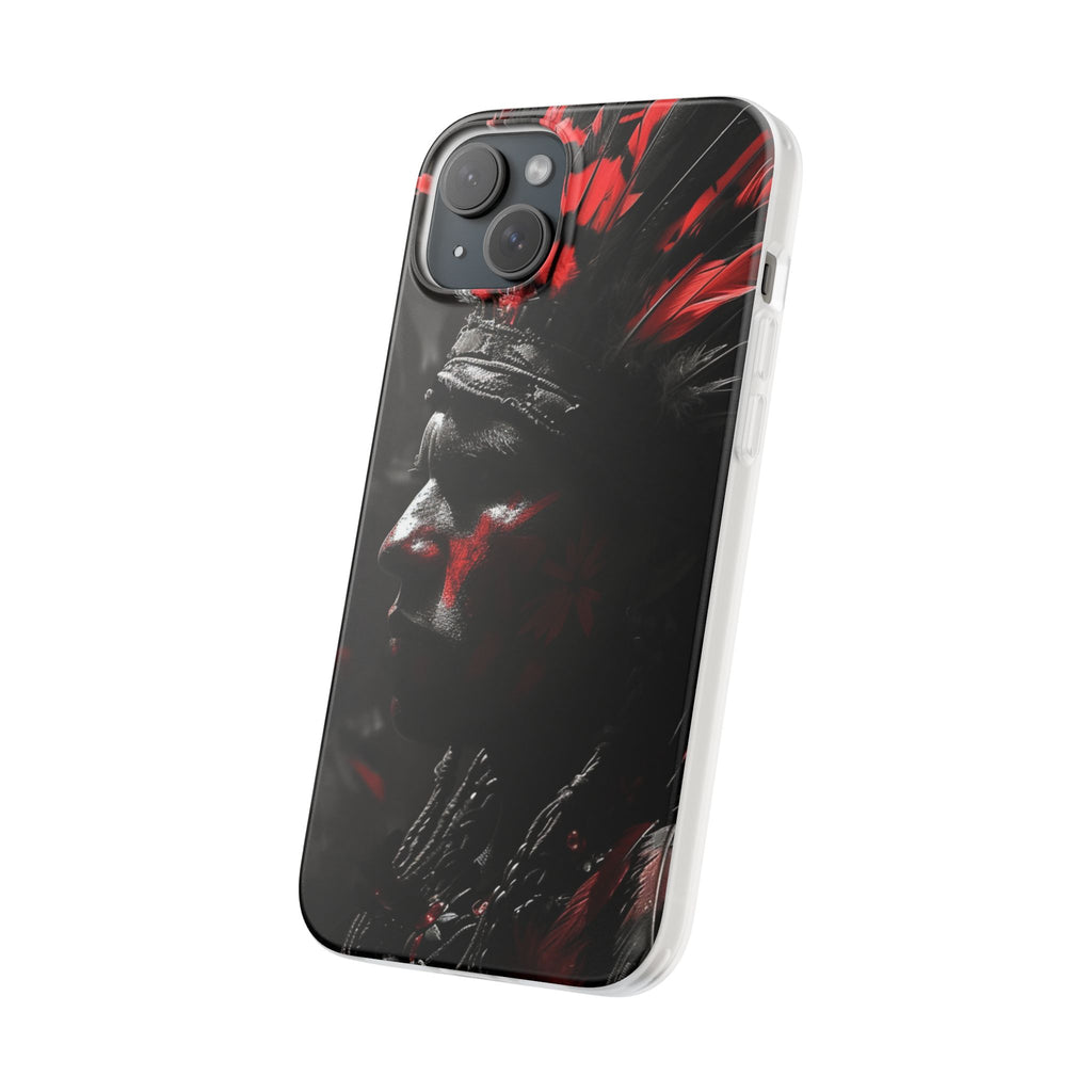 Aztec Jaguar Warrior – Flexi Phone Case (iPhone & Samsung • Clear TPU • Made in USA • Personalized Option)