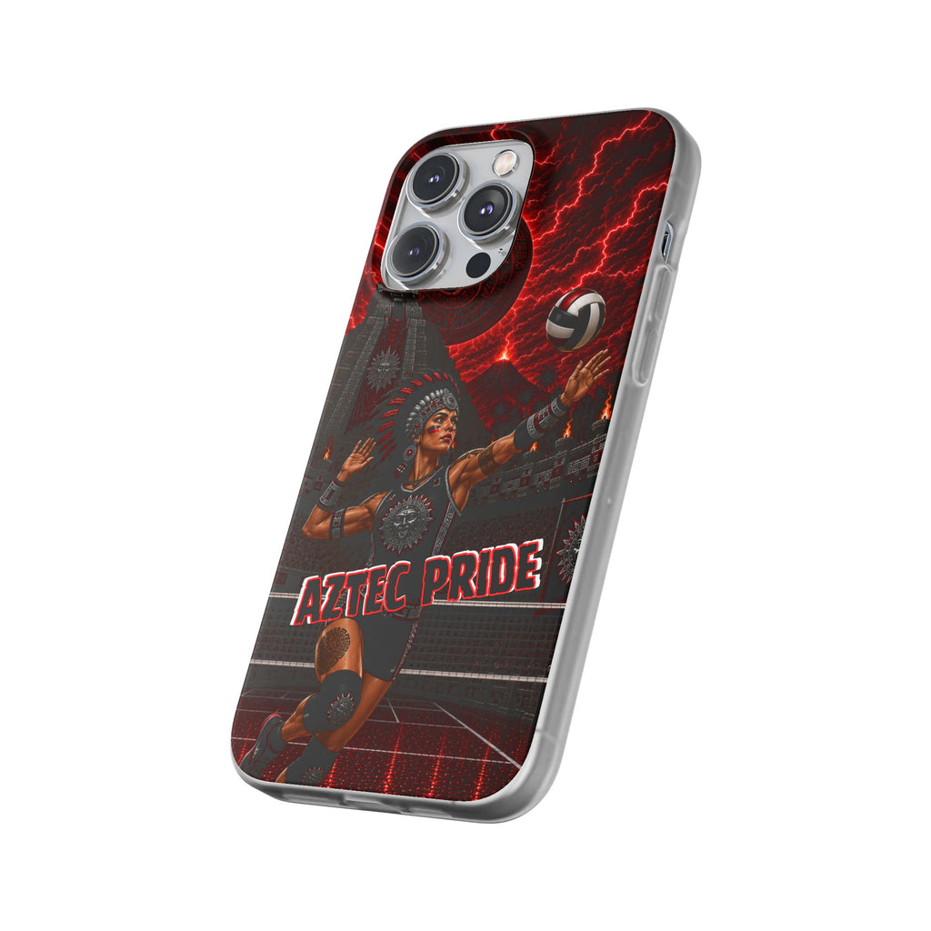 Aztec Volleyball Warrior – Flexi Phone Case (iPhone & Samsung • Clear TPU • Made & Shipped in the USA • 🚚 FREE USA Shipping • Personalized Option)