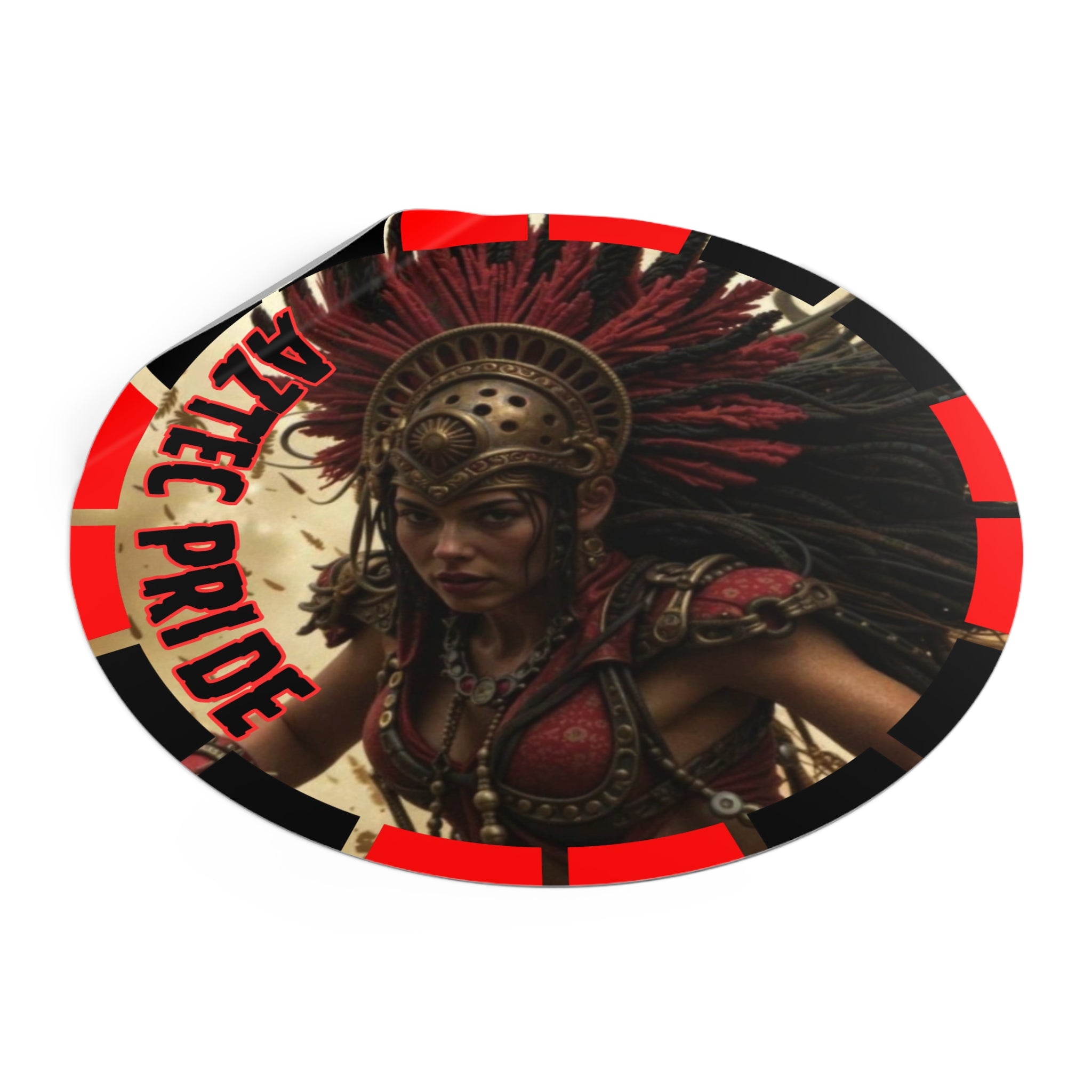 Aztec Bloodwar Queen Round Vinyl Sticker – Waterproof Matte Decal (2”–6”)