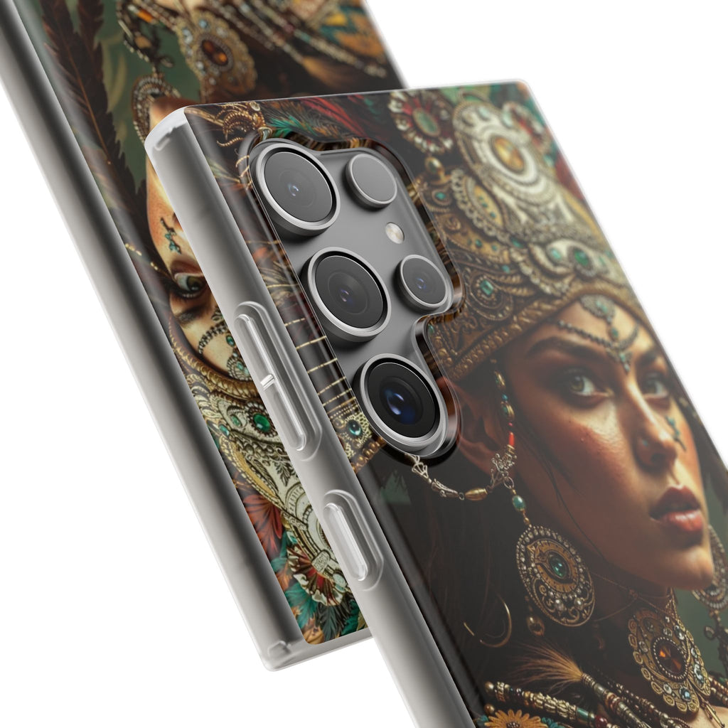 Aztec Warrior Goddess – Flexi Phone Case (iPhone & Samsung • Clear TPU • Made in USA • Personalized Option)