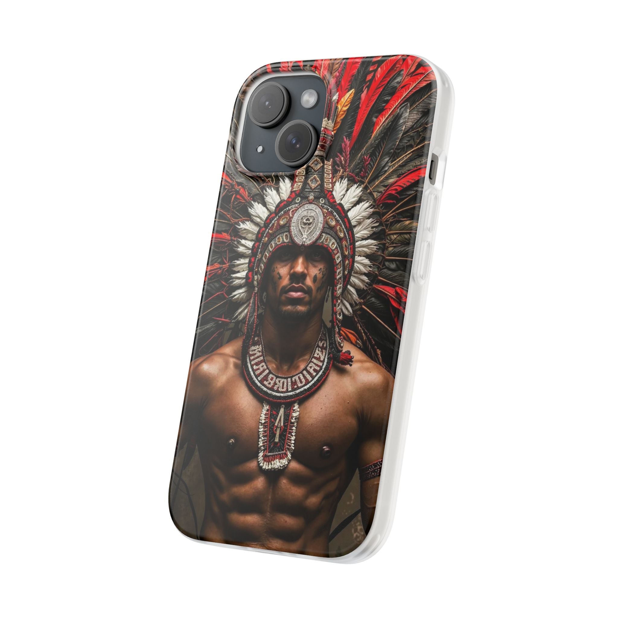 Aztec Warrior Eagle – Flexi Phone Case (iPhone & Samsung • Clear TPU • Made in USA • Personalized Option)