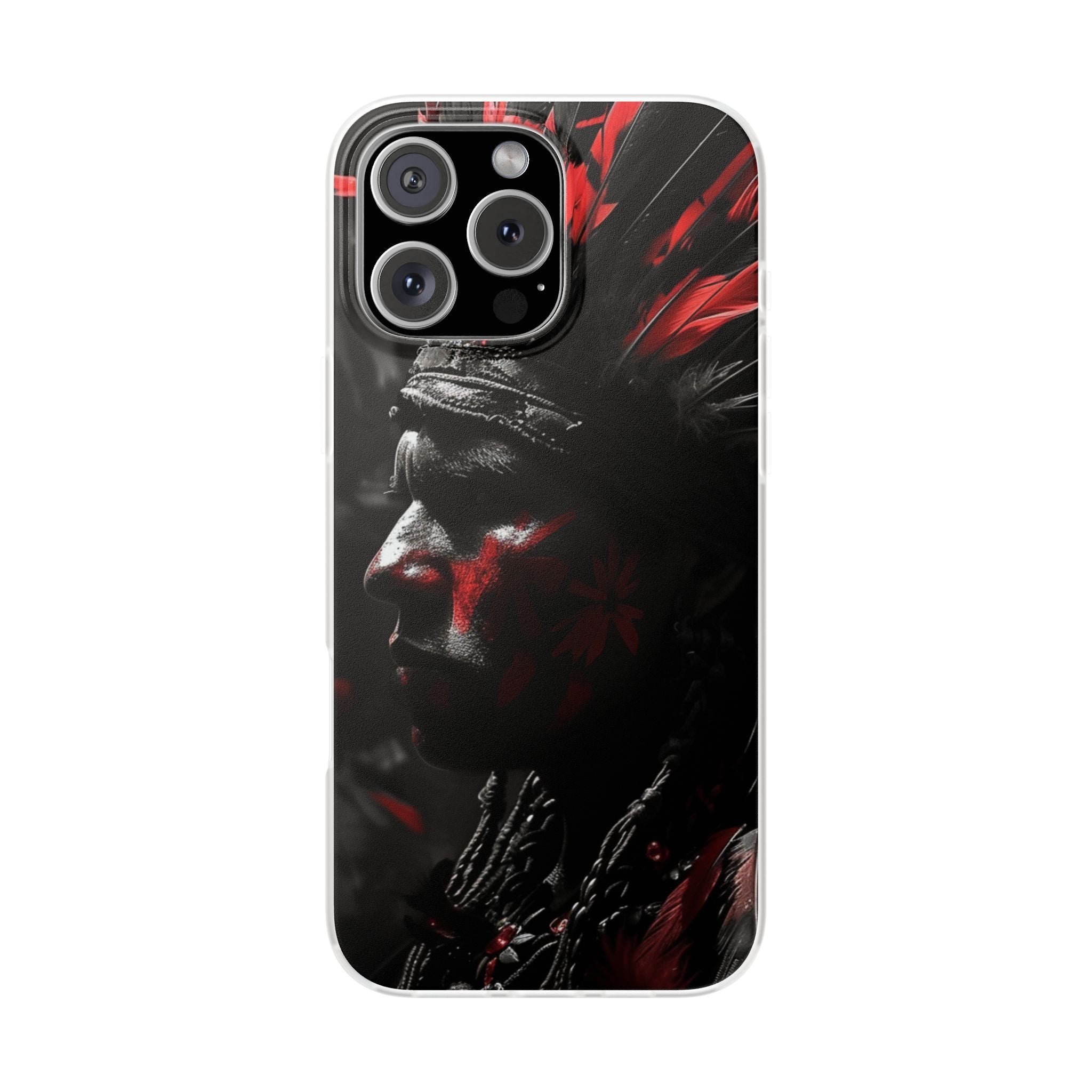 Aztec Jaguar Warrior – Flexi Phone Case (iPhone & Samsung • Clear TPU • Made in USA • Personalized Option)