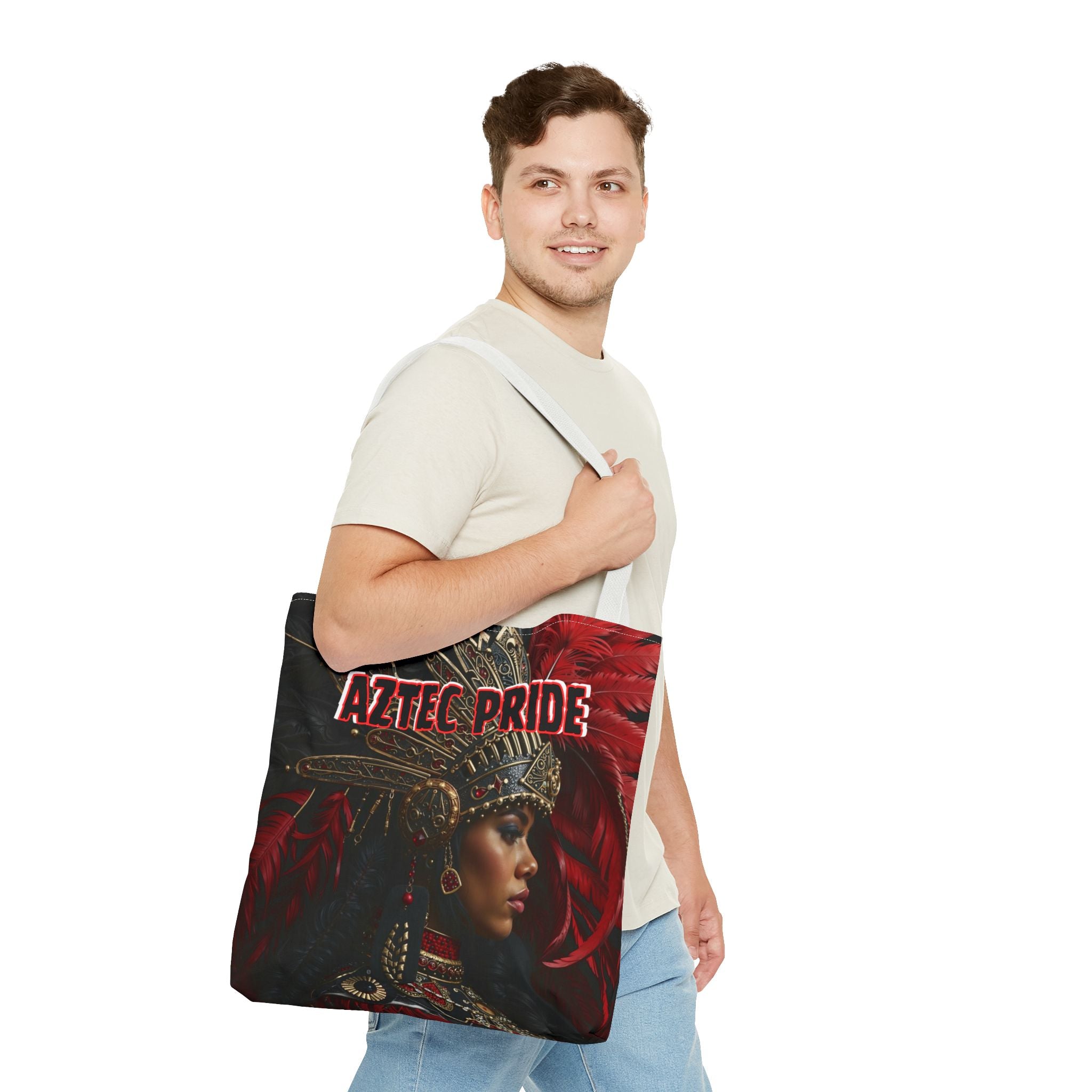 Aztec Lioness Queen Tote Bag – Aztec-Inspired Reusable Shopping Bag | GringoArte