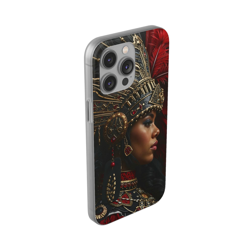 Aztec Lioness Queen – Flexi Phone Case (iPhone & Samsung • Clear TPU • Made in USA • Personalized Option)