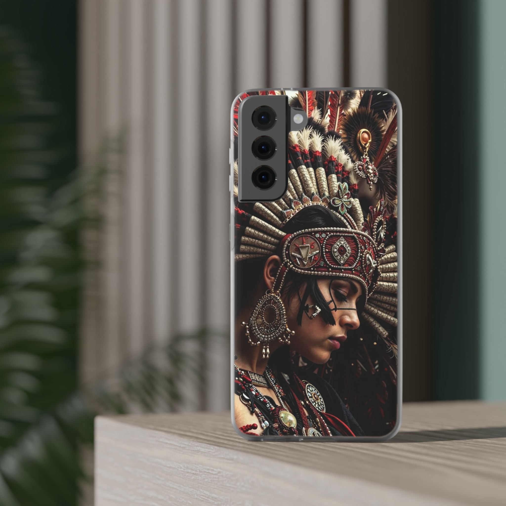 Aztec Goddess Spirit – Flexi Phone Case (iPhone & Samsung • Clear TPU • Made in USA • Personalized Option)
