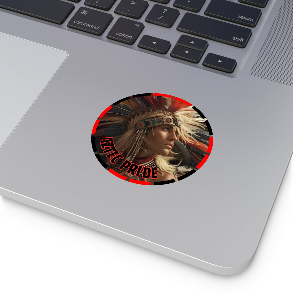 Aztec Sky Prince Round Vinyl Sticker – Waterproof Matte Decal (2”–6”)