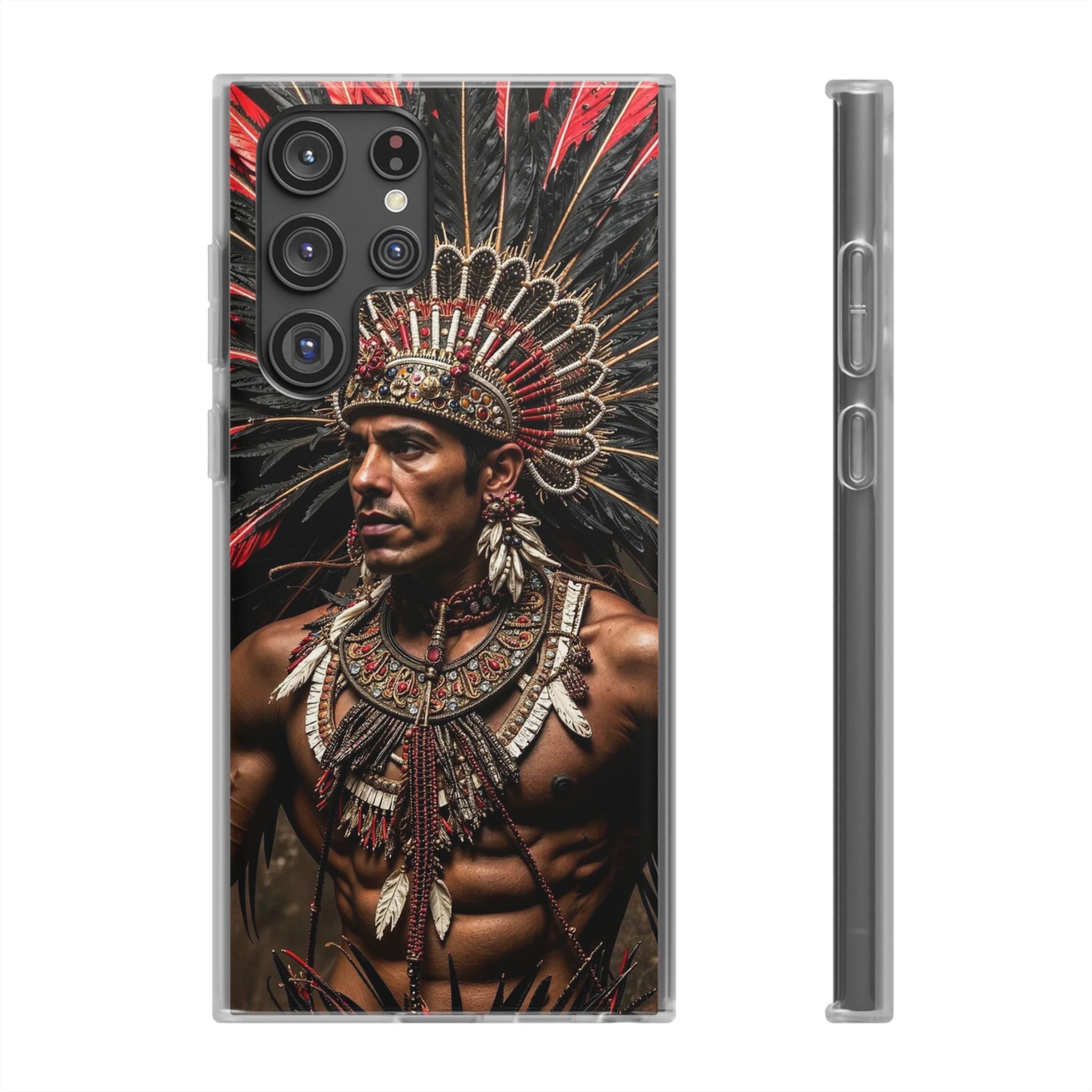 Aztec Sun Guardian – Flexi Phone Case (iPhone & Samsung • Clear TPU • Made in USA • Personalized Option)