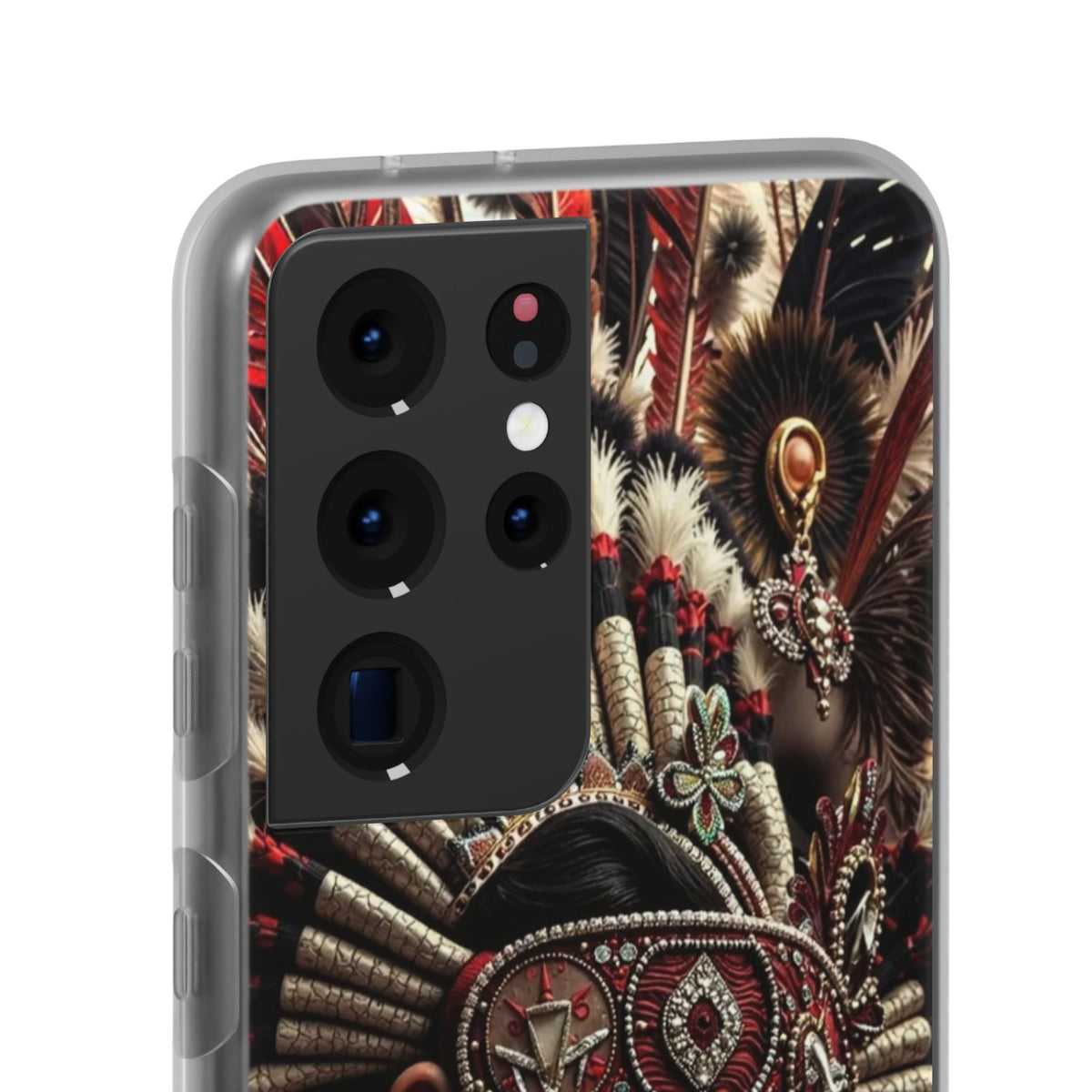 Aztec Goddess Spirit – Flexi Phone Case (iPhone & Samsung • Clear TPU • Made in USA • Personalized Option)