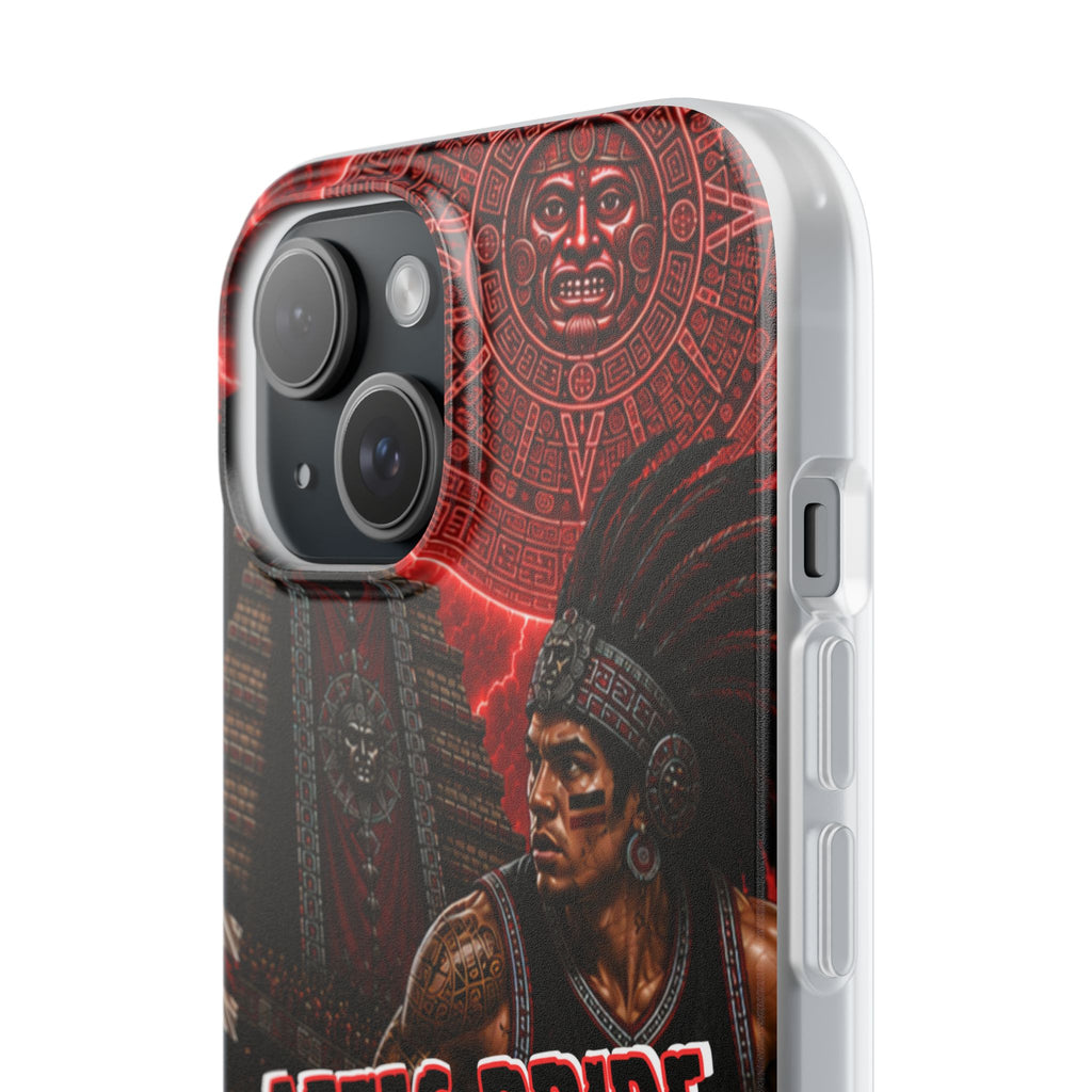 Aztec Basketall Warrior – Flexi Phone Case (iPhone & Samsung • Clear TPU • Made & Shipped in the USA • 🚚 FREE USA Shipping • Personalized Option)
