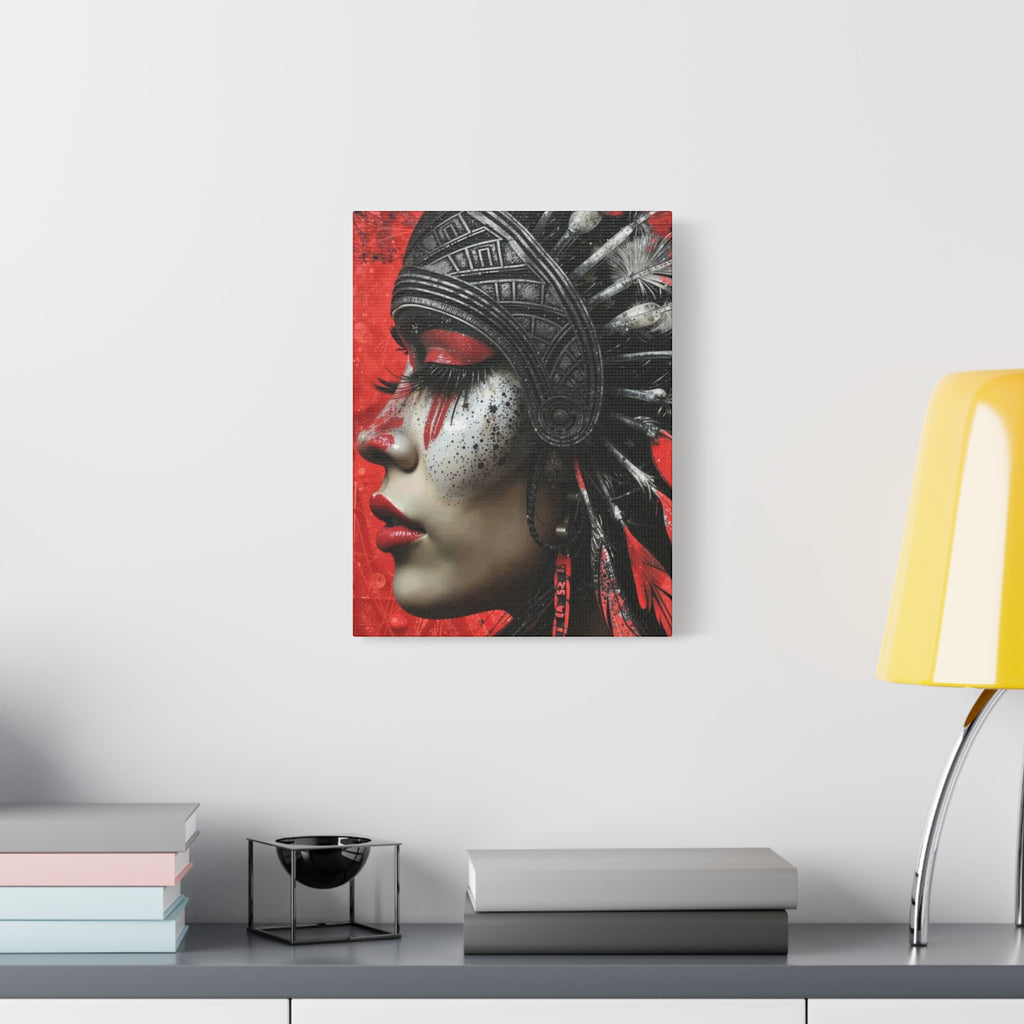 Aztec Fearless Goddess – Bold Aztec Wall Art Canvas