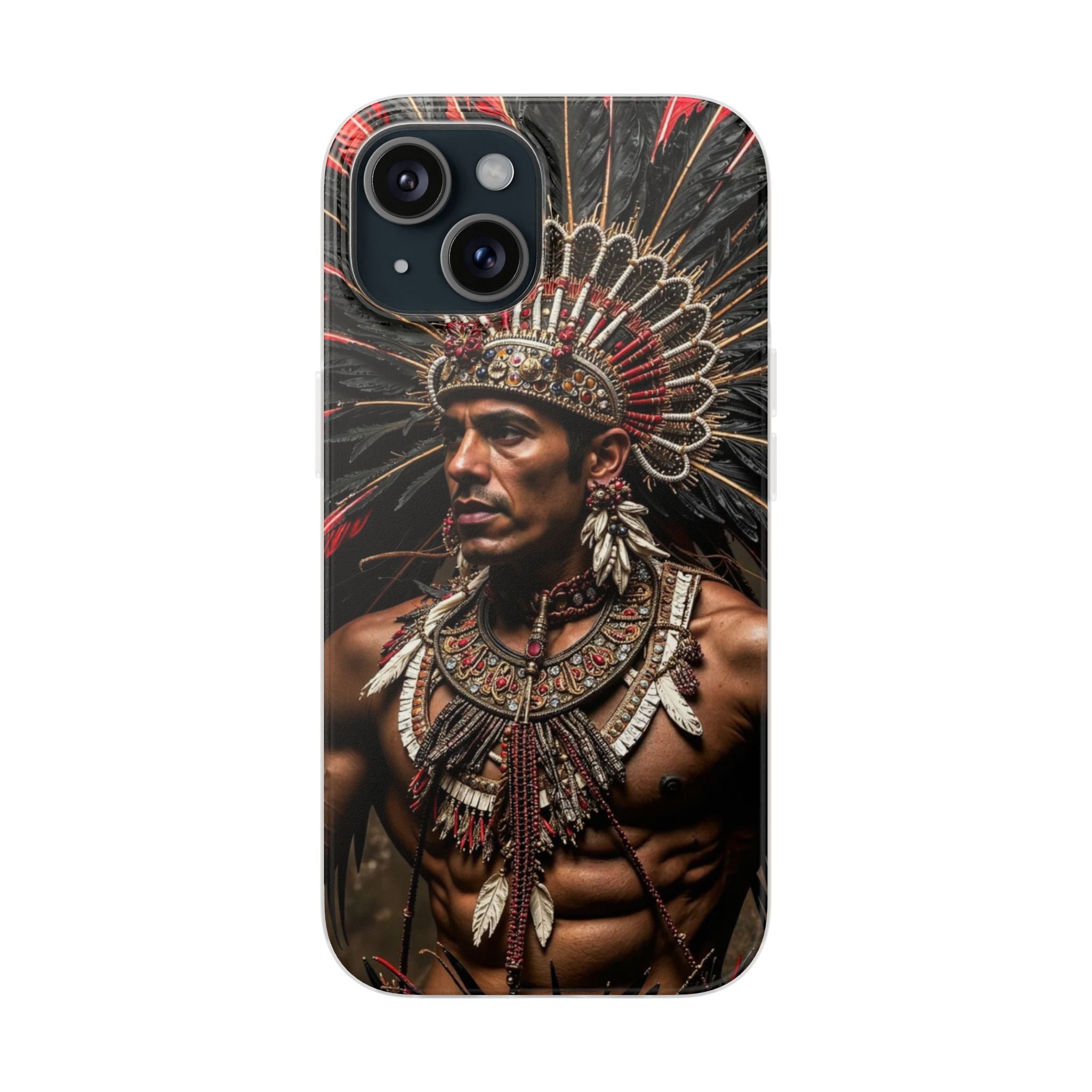 Aztec Sun Guardian – Flexi Phone Case (iPhone & Samsung • Clear TPU • Made in USA • Personalized Option)