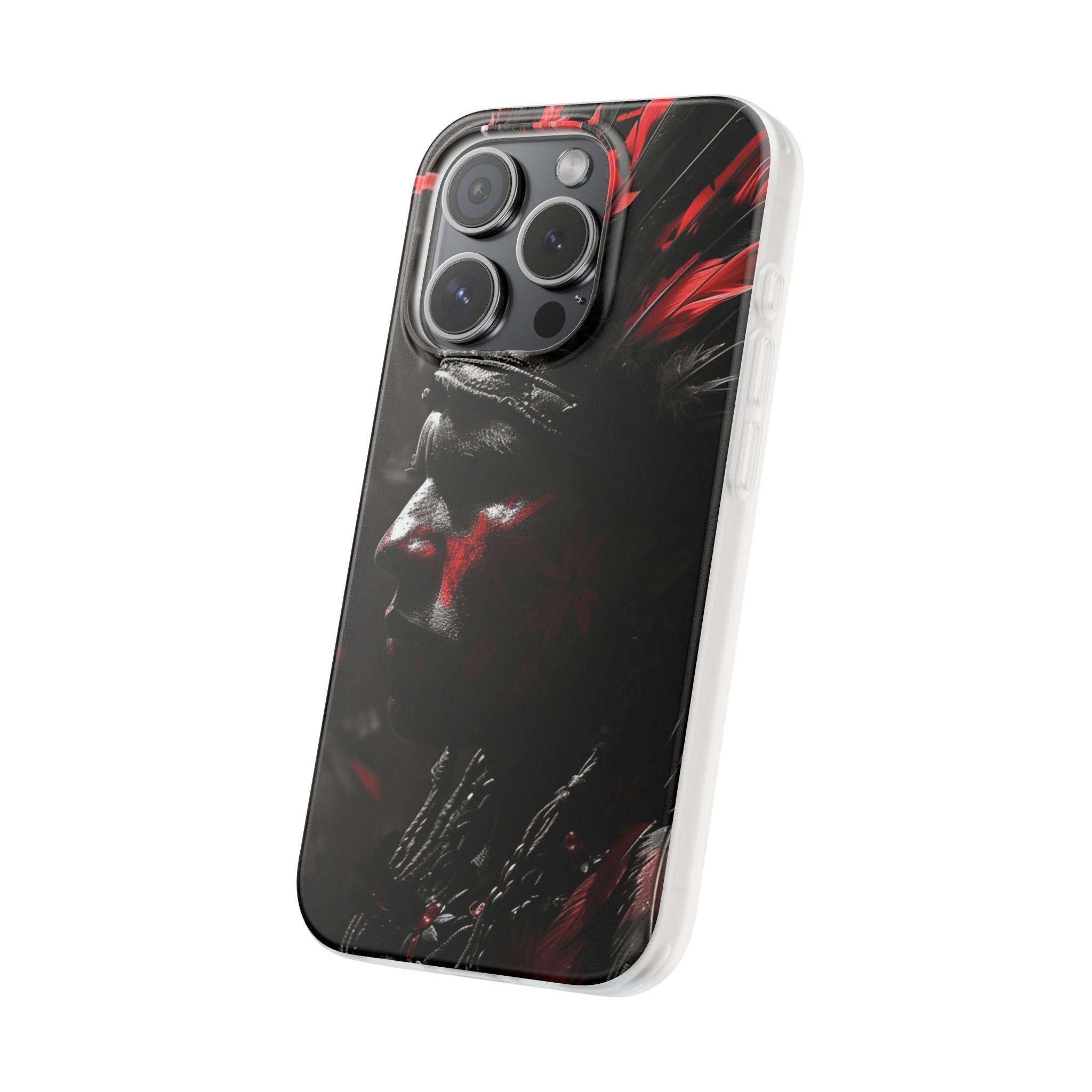 Aztec Jaguar Warrior – Flexi Phone Case (iPhone & Samsung • Clear TPU • Made in USA • Personalized Option)