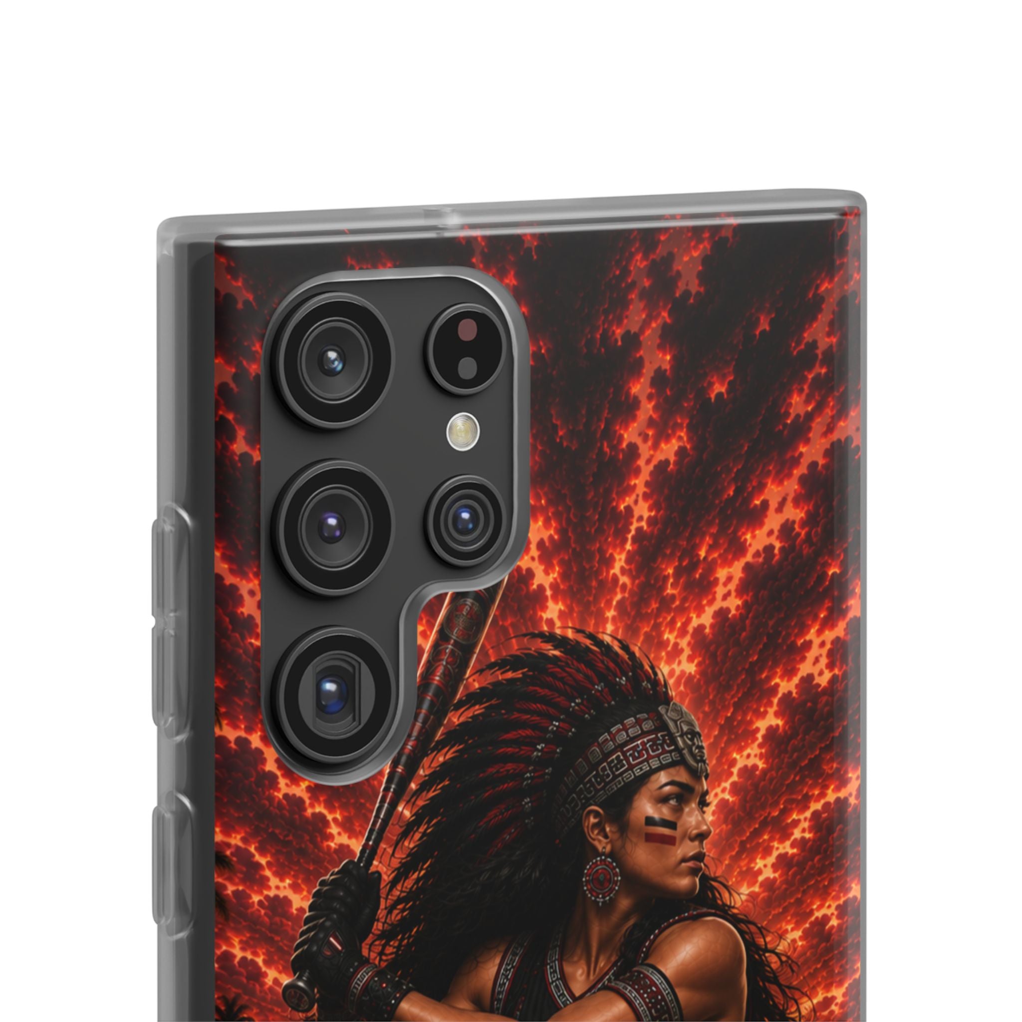 Aztec Softball Warrior – Flexi Phone Case (iPhone & Samsung • Clear TPU • Made & Shipped in the USA • 🚚 FREE USA Shipping • Personalized Option)