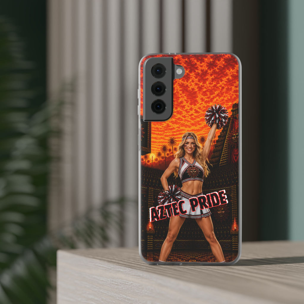 Aztec Cheerleader Warrior – Flexi Phone Case (iPhone & Samsung • Clear TPU • Made & Shipped in the USA • 🚚 FREE USA Shipping • Personalized Option)