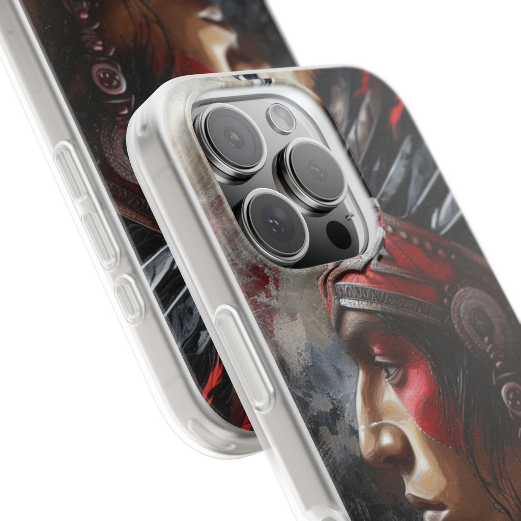Aztec Silent Warrior – Flexi Phone Case (iPhone & Samsung • Clear TPU • Made in USA • Personalized Option)