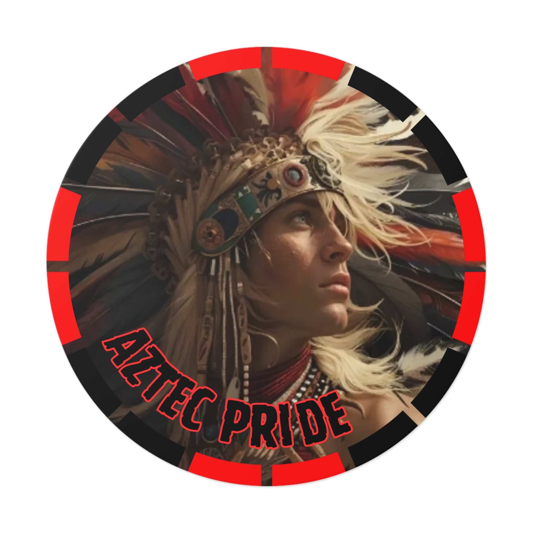 Aztec Sky Prince Round Vinyl Sticker – Waterproof Matte Decal (2”–6”)