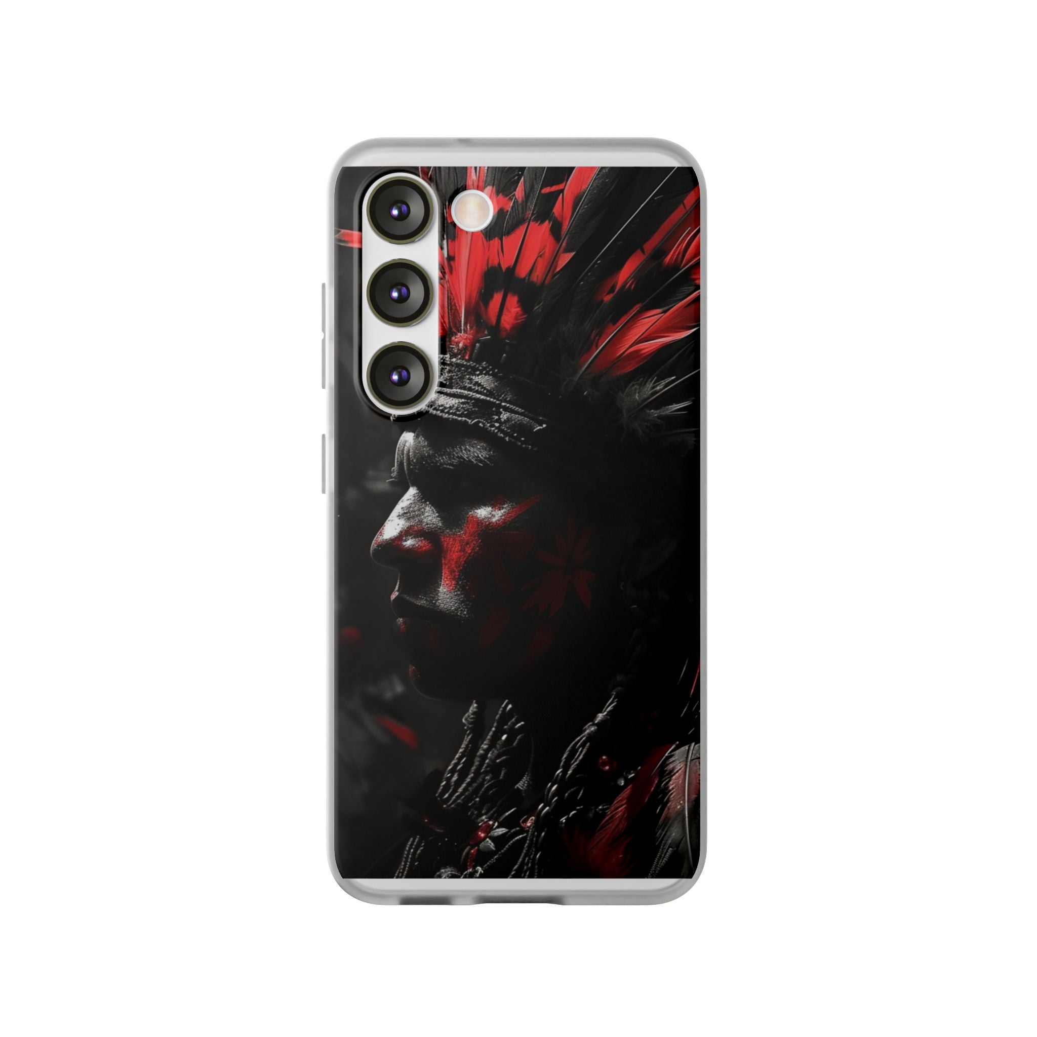 Aztec Jaguar Warrior – Flexi Phone Case (iPhone & Samsung • Clear TPU • Made in USA • Personalized Option)