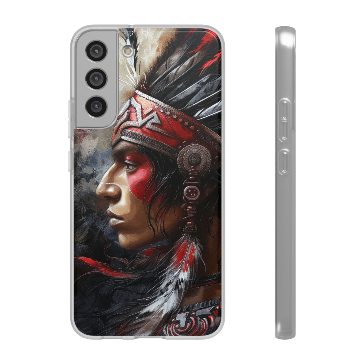 Aztec Silent Warrior – Flexi Phone Case (iPhone & Samsung • Clear TPU • Made in USA • Personalized Option)