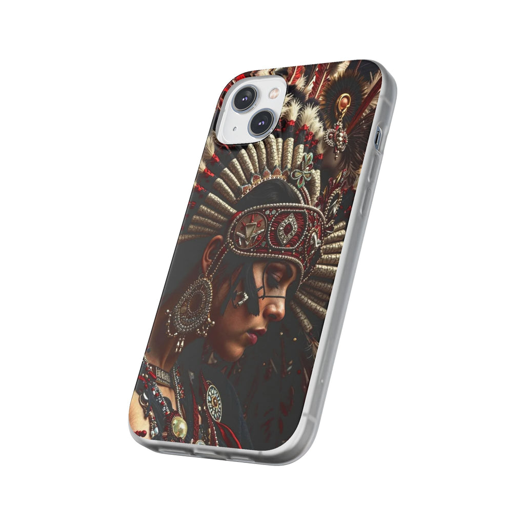 Aztec Goddess Spirit – Flexi Phone Case (iPhone & Samsung • Clear TPU • Made in USA • Personalized Option)