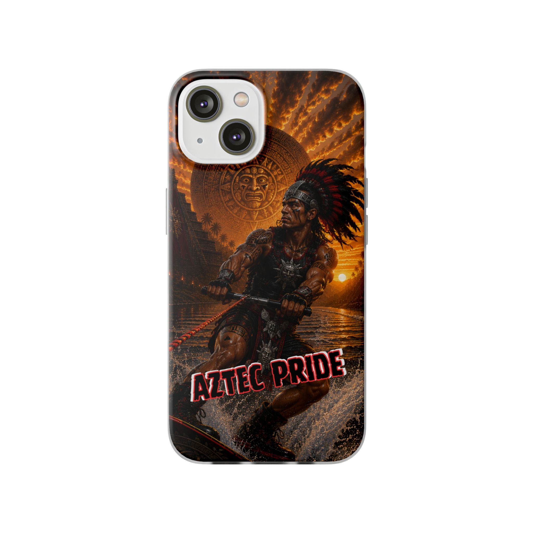 Aztec Wakeboard Male Warrior – Flexi Phone Case (iPhone & Samsung • Clear TPU • Made & Shipped in the USA • 🚚 FREE USA Shipping • Personalized Option)