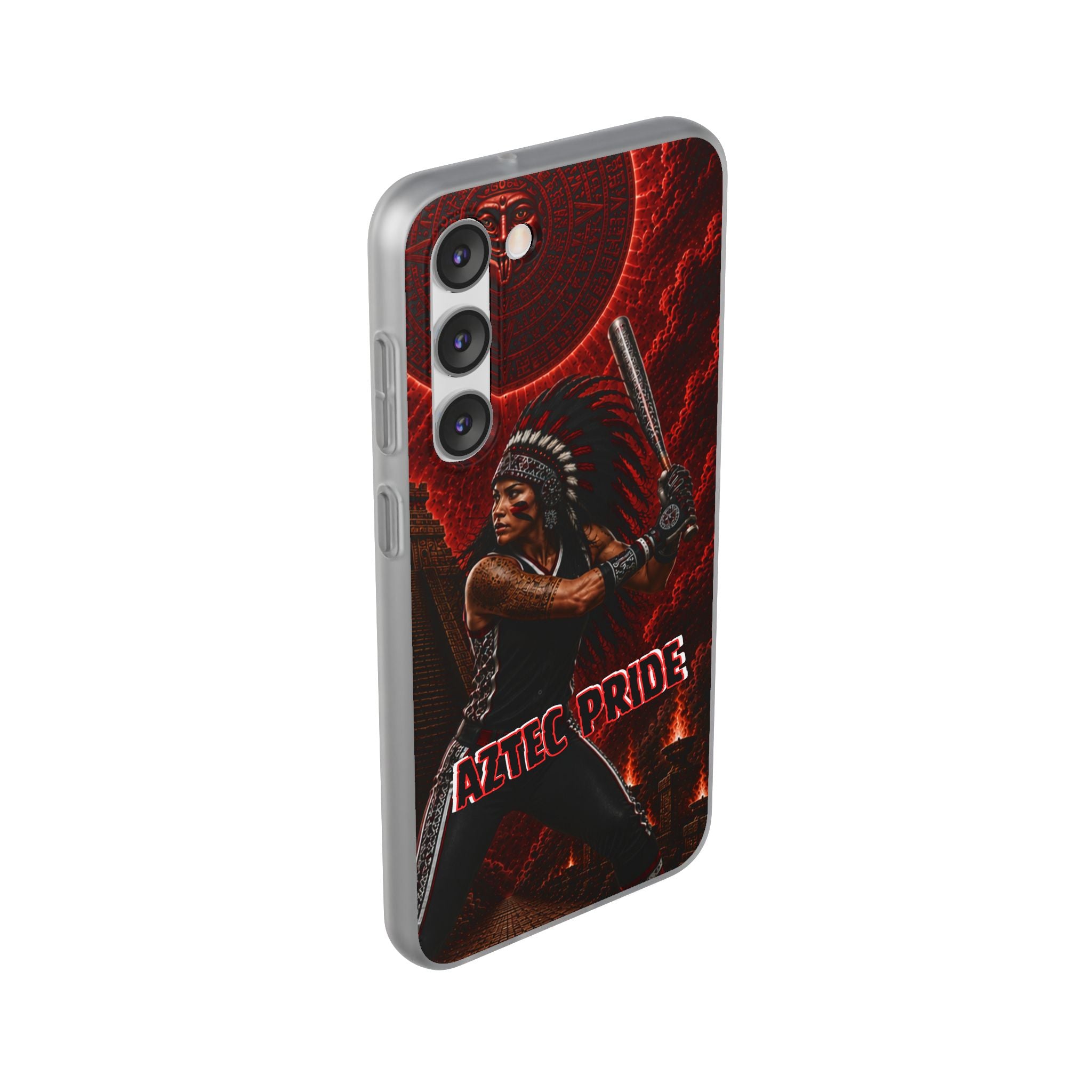 Aztec Softball Warrior – Flexi Phone Case (iPhone & Samsung • Clear TPU • Made in USA • Personalized Option)