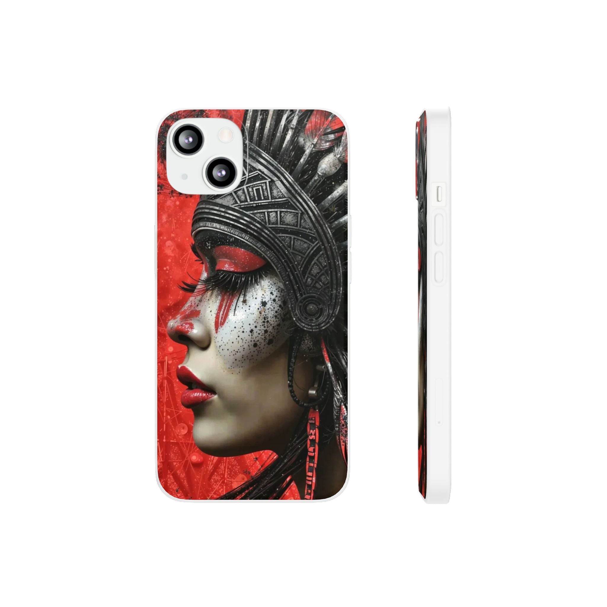 Aztec Fearless Goddess – Flexi Phone Case (iPhone & Samsung • Clear TPU • Made in USA • Personalized Option)
