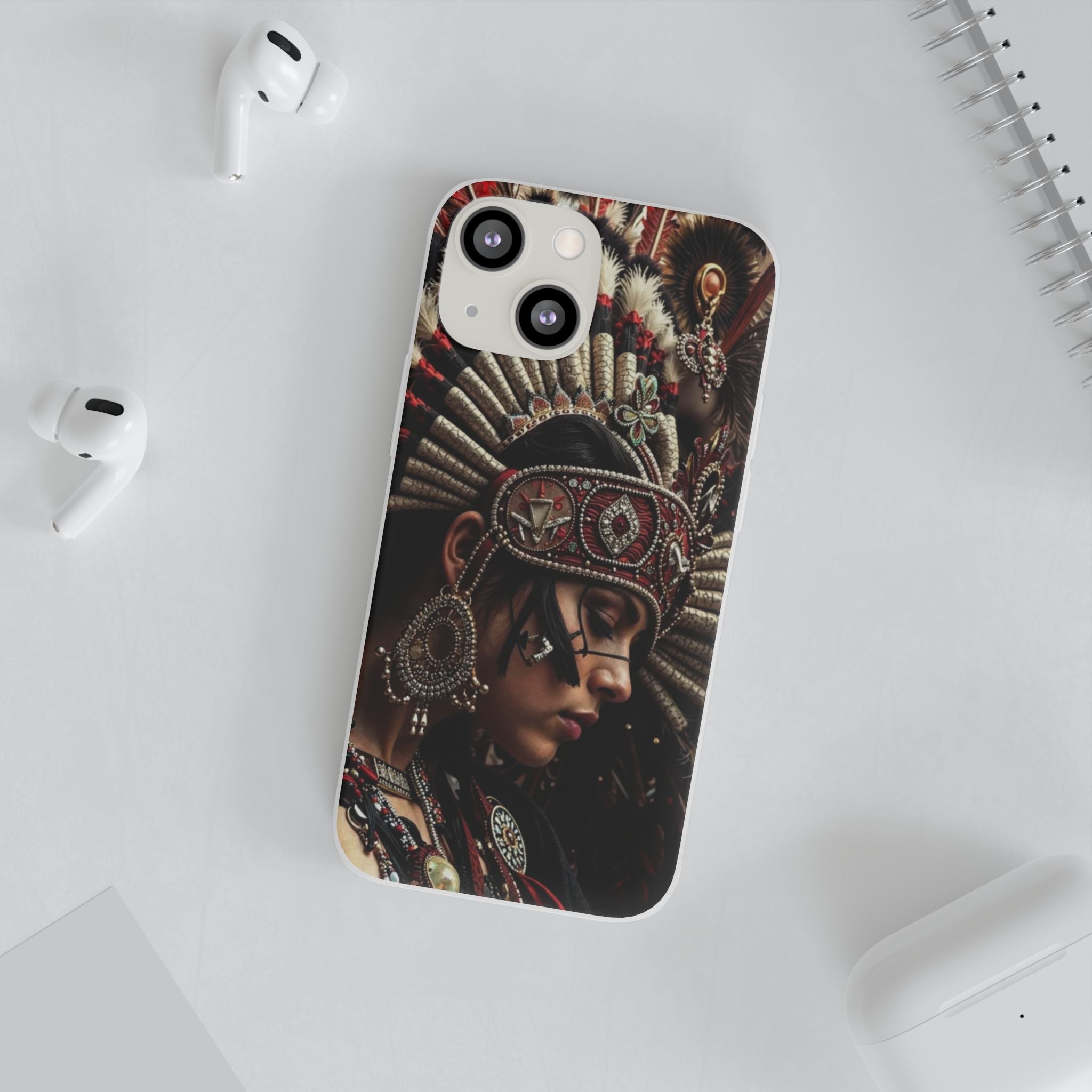 Aztec Goddess Spirit – Flexi Phone Case (iPhone & Samsung • Clear TPU • Made in USA • Personalized Option)