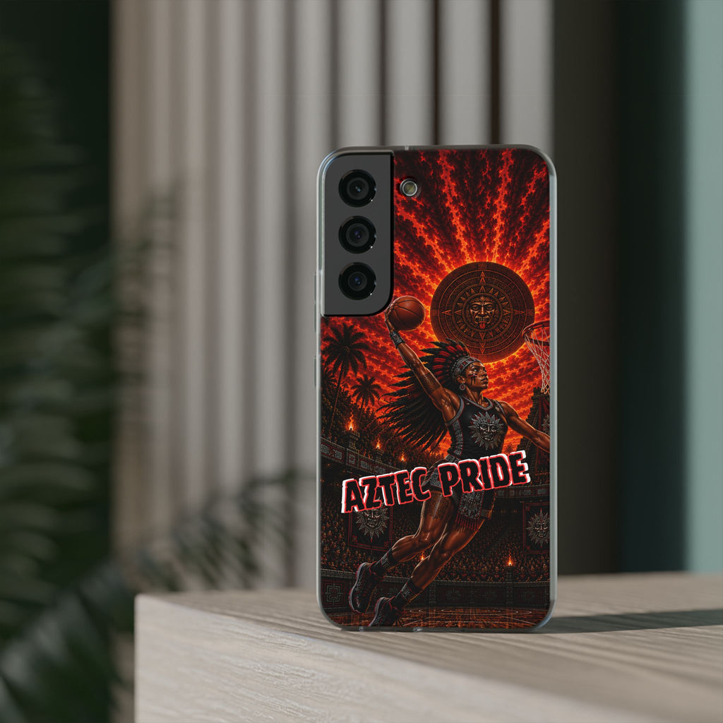 Aztec Basketball Female Warrior – Flexi Phone Case (iPhone & Samsung • Clear TPU • Made & Shipped in the USA • 🚚 FREE USA Shipping • Personalized Option)