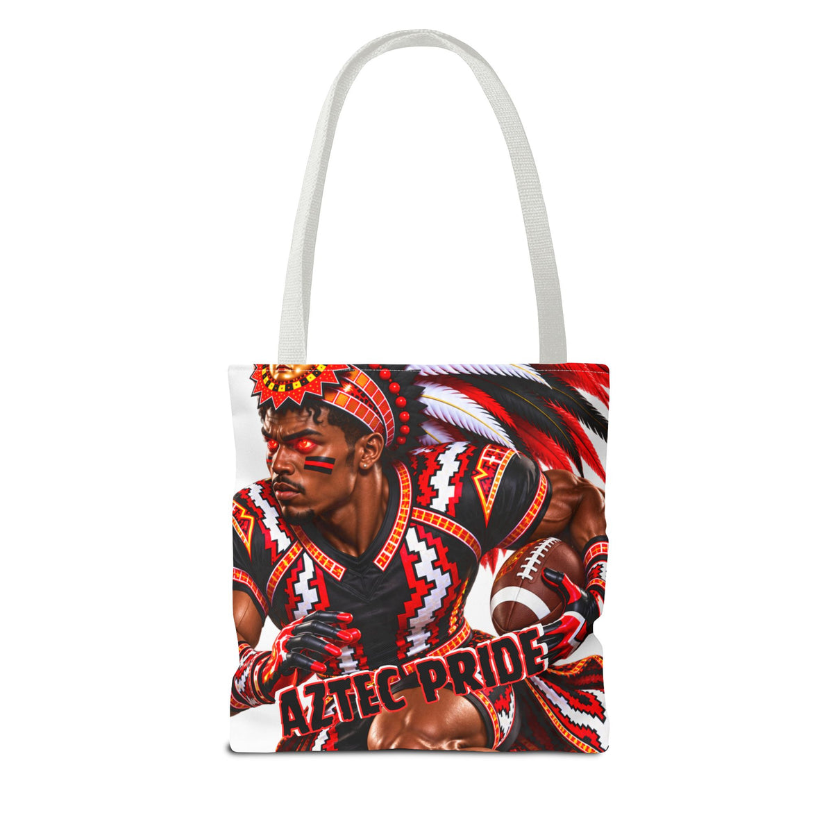 Aztec Football RB Warrior Tote Bag | Aztec-Inspired AI Art • Made & Shipped in the USA • 🚚 FREE USA Shipping • FREE Personalization