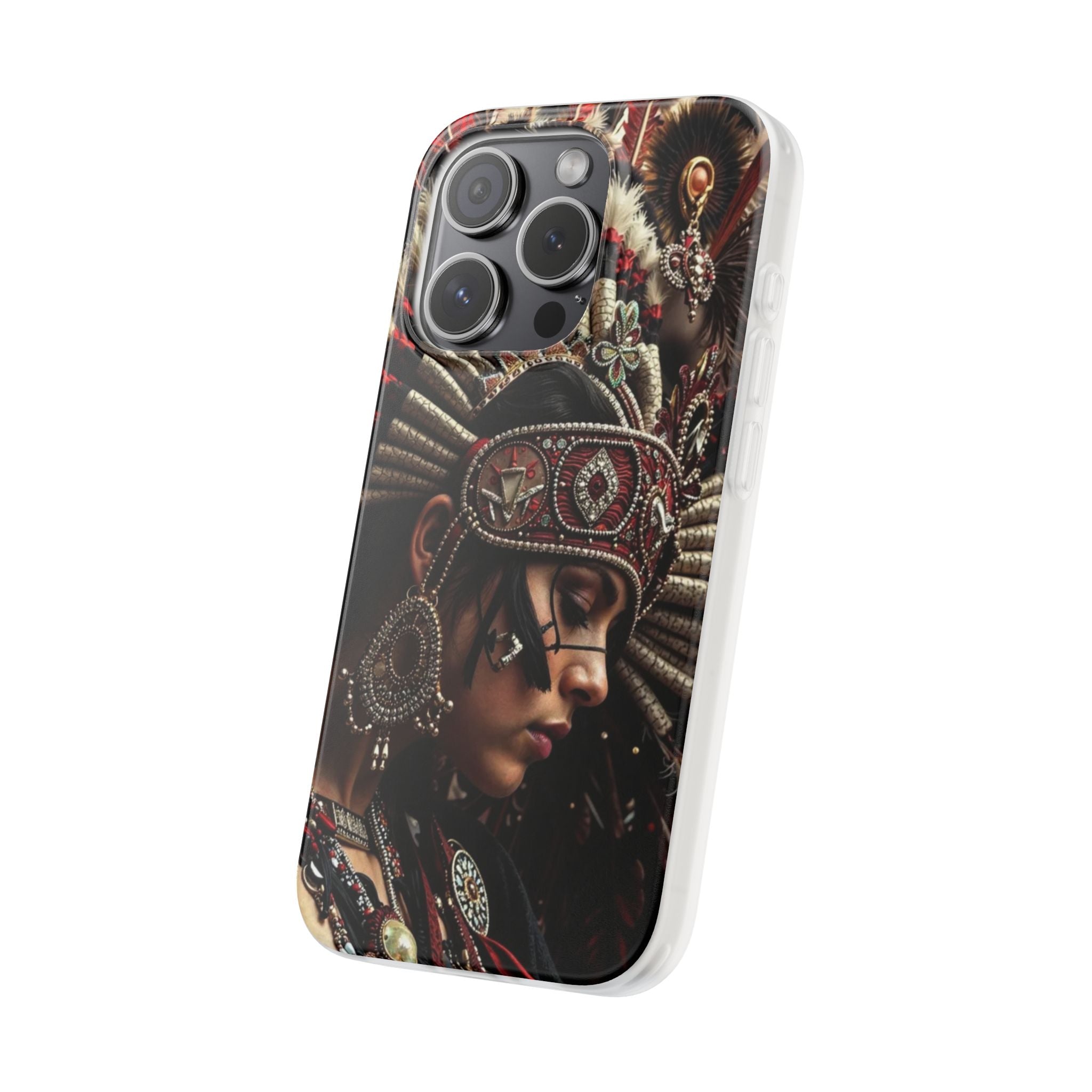 Aztec Goddess Spirit – Flexi Phone Case (iPhone & Samsung • Clear TPU • Made in USA • Personalized Option)