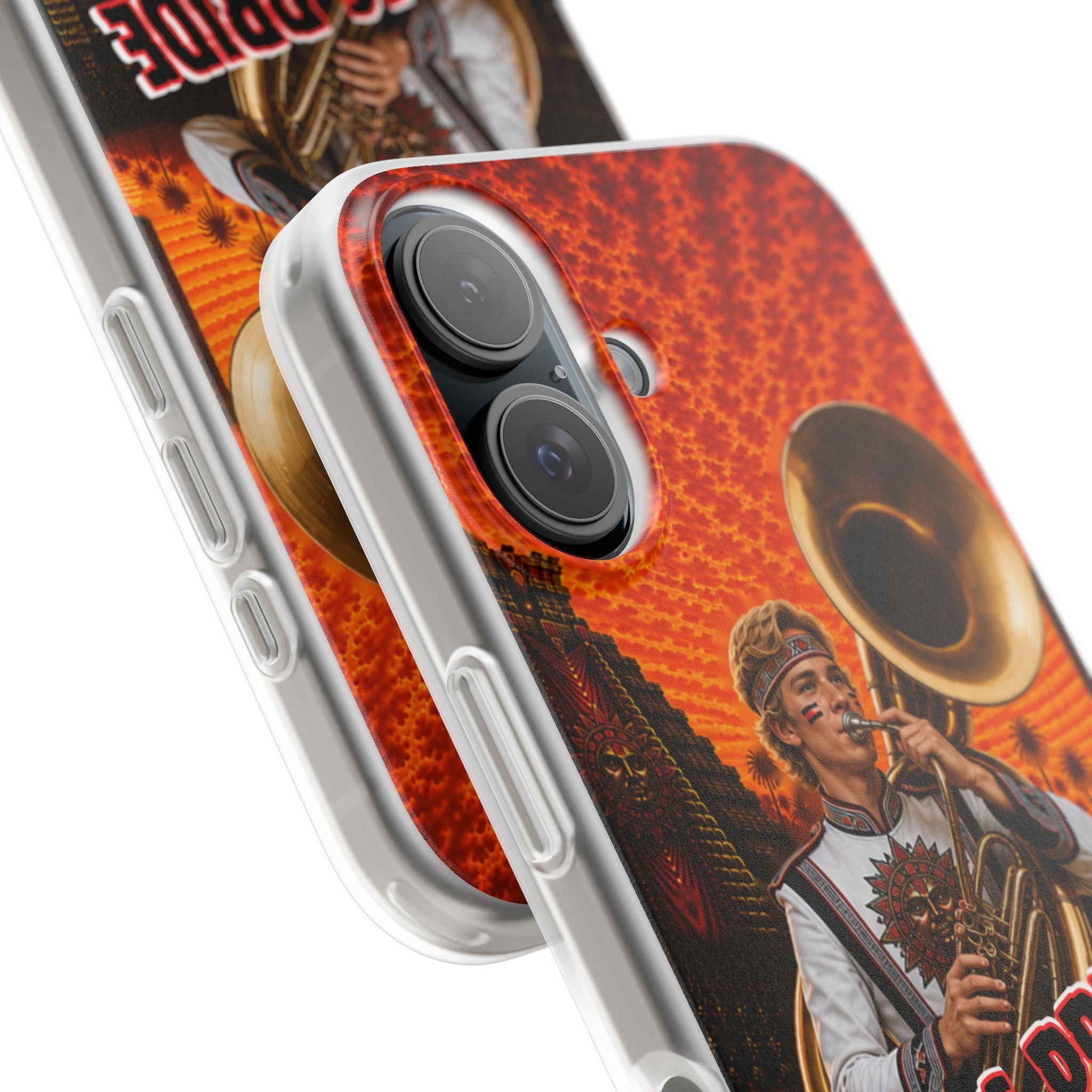 Aztec Band Warrior – Flexi Phone Case (iPhone & Samsung • Clear TPU • Made & Shipped in the USA • 🚚 FREE USA Shipping • Personalized Option)