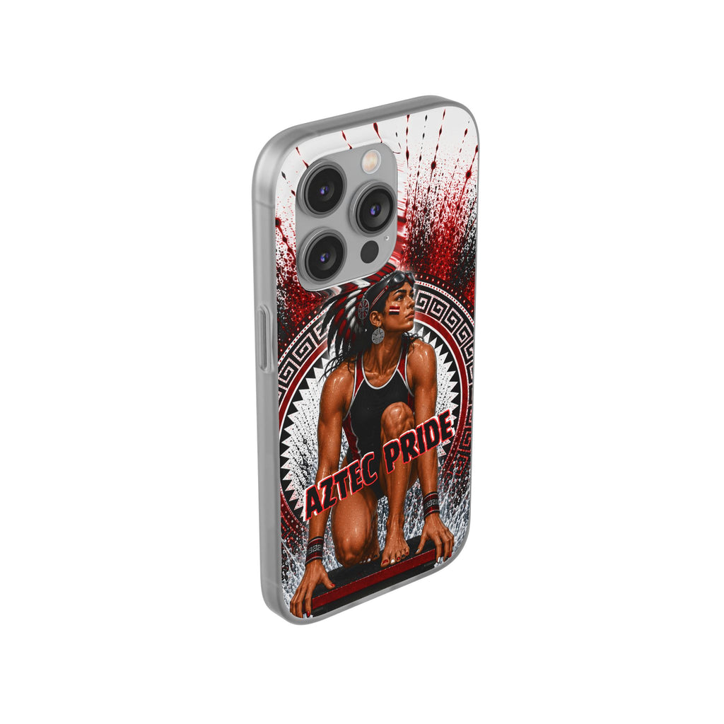 Aztec Swim & Dive Warrior – Flexi Phone Case (iPhone & Samsung • Clear TPU • Made & Shipped in the USA • 🚚 FREE USA Shipping • Personalized Option)