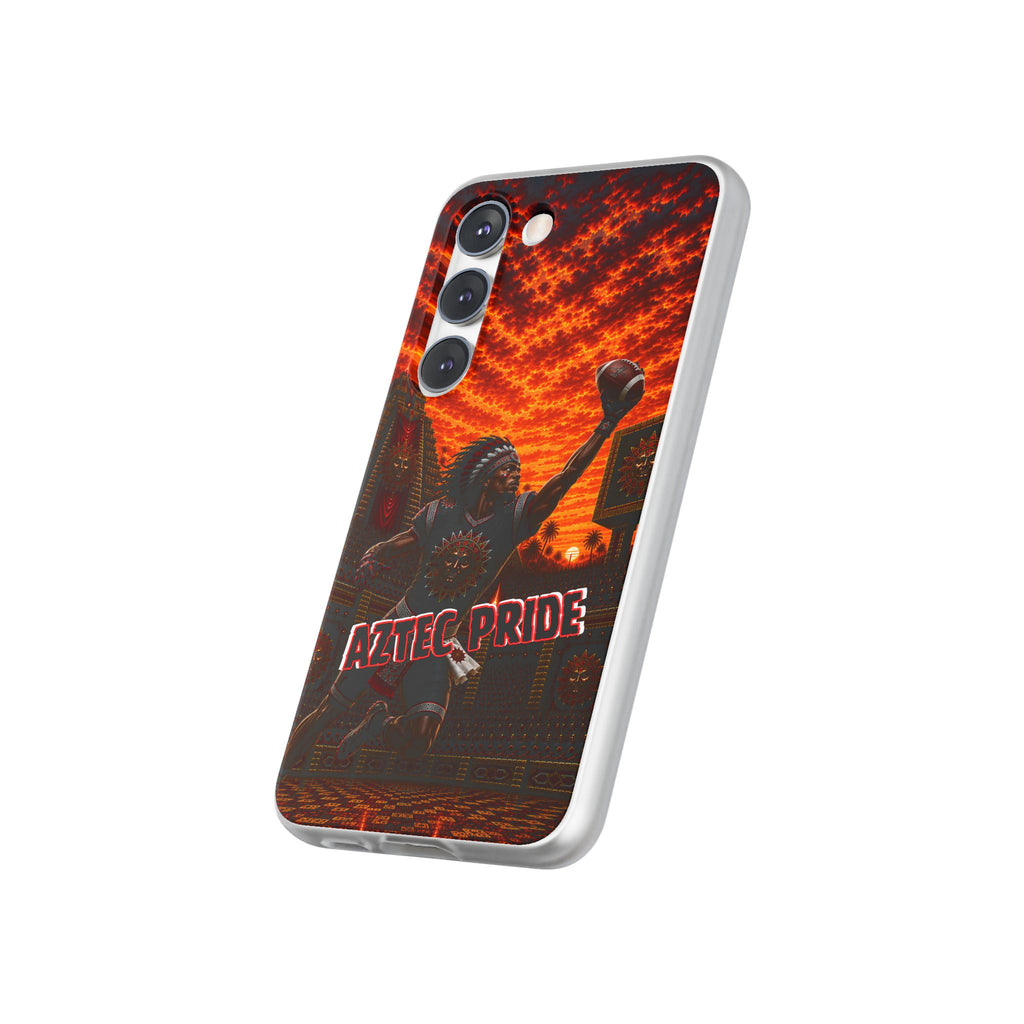 Aztec Football Warrior – Flexi Phone Case (iPhone & Samsung • Clear TPU • Made & Shipped in the USA • 🚚 FREE USA Shipping • Personalized Option)