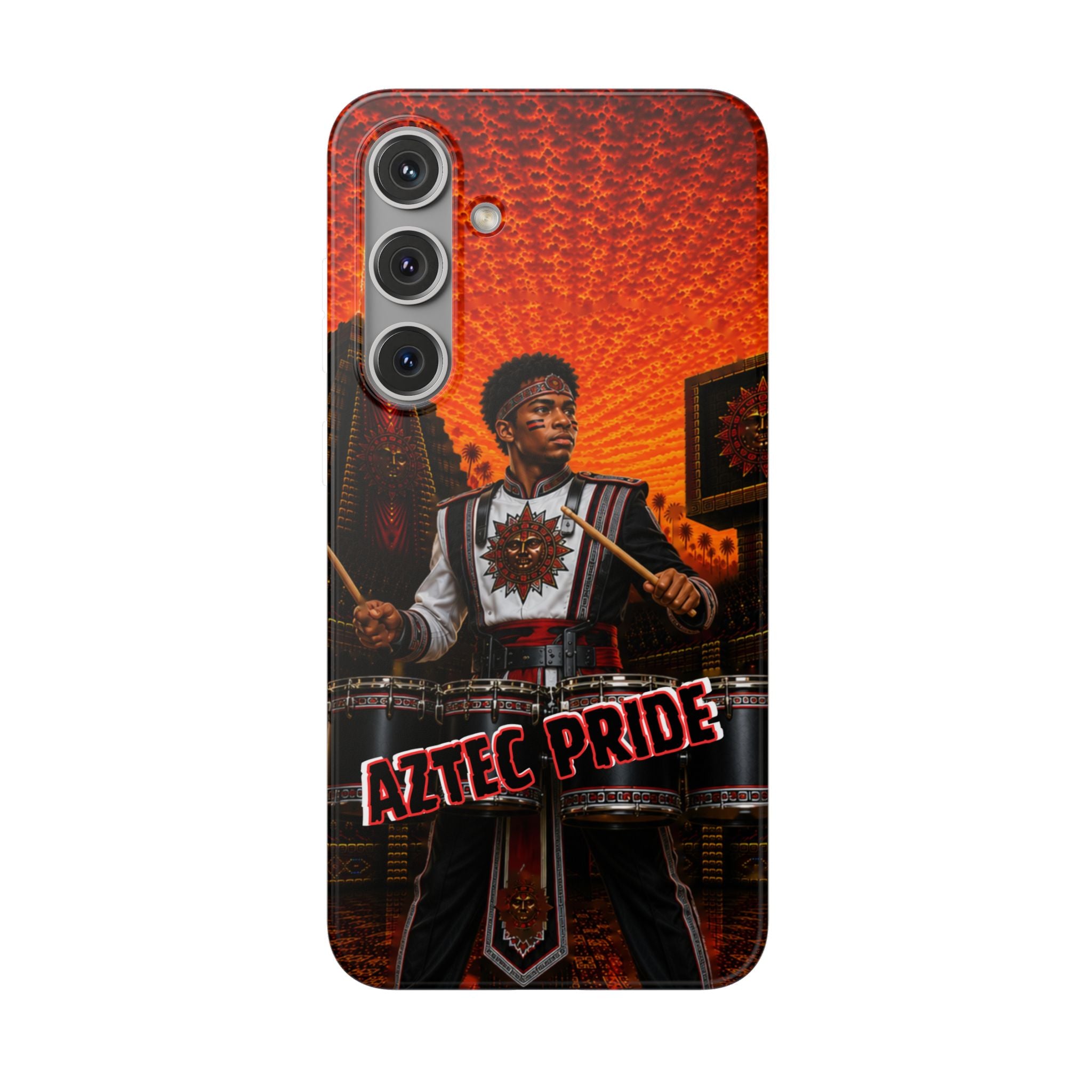 Aztec Band Warrior – Flexi Phone Case (iPhone & Samsung • Clear TPU • Made & Shipped in the USA • 🚚 FREE USA Shipping • Personalized Option)