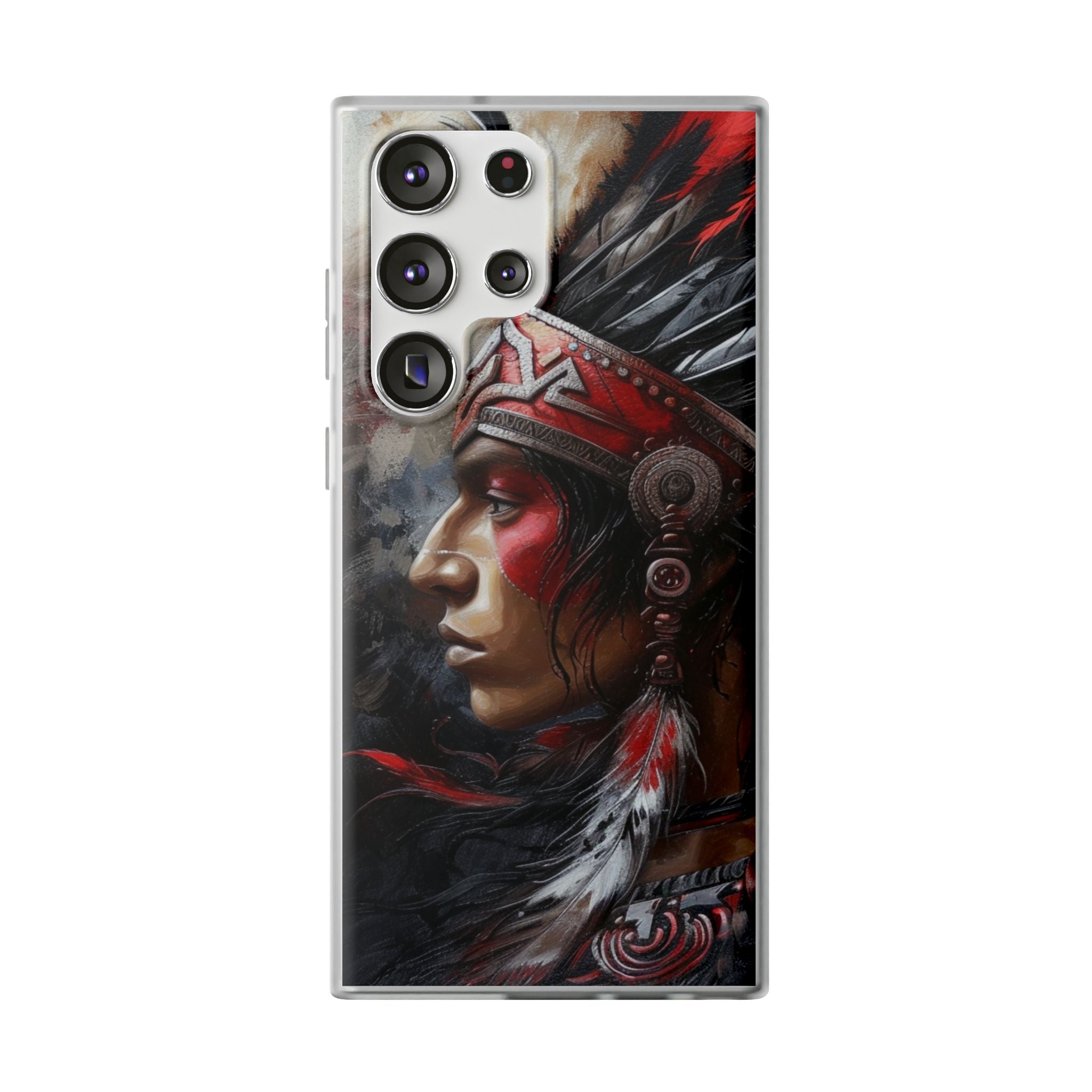 Aztec Silent Warrior – Flexi Phone Case (iPhone & Samsung • Clear TPU • Made in USA • Personalized Option)