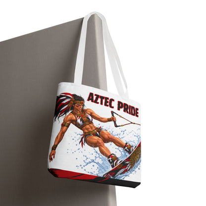 Aztec Waterski Wakeboard Savage Female Warrior Tote Bag