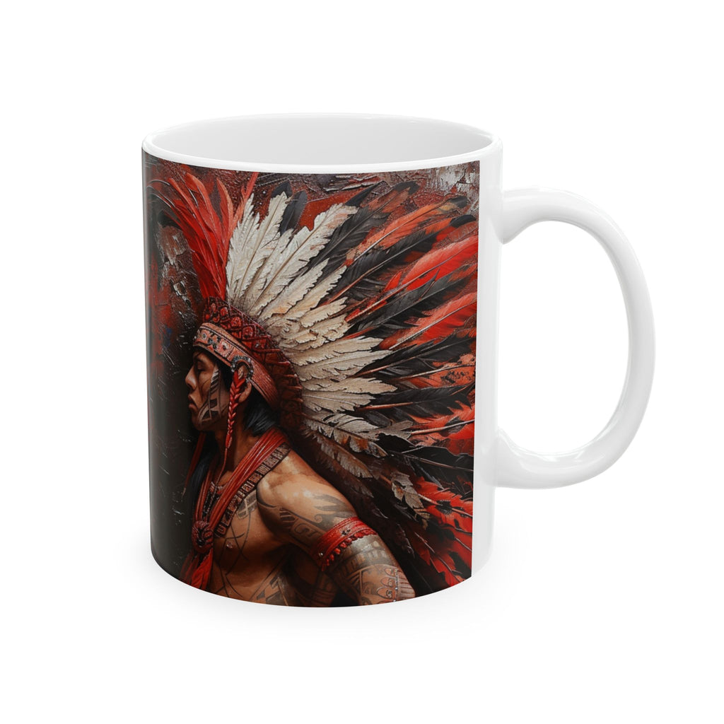 Aztec Noble Warrior – Ceramic Mug (11oz, 15oz • Dishwasher & Microwave Safe • Made in USA • Personalized Option)