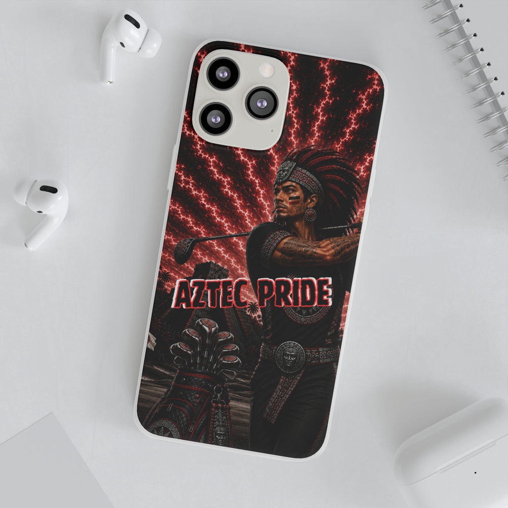 Aztec Golf Male Warrior – Flexi Phone Case (iPhone & Samsung • Clear TPU • Made & Shipped in the USA • 🚚 FREE USA Shipping • Personalized Option)
