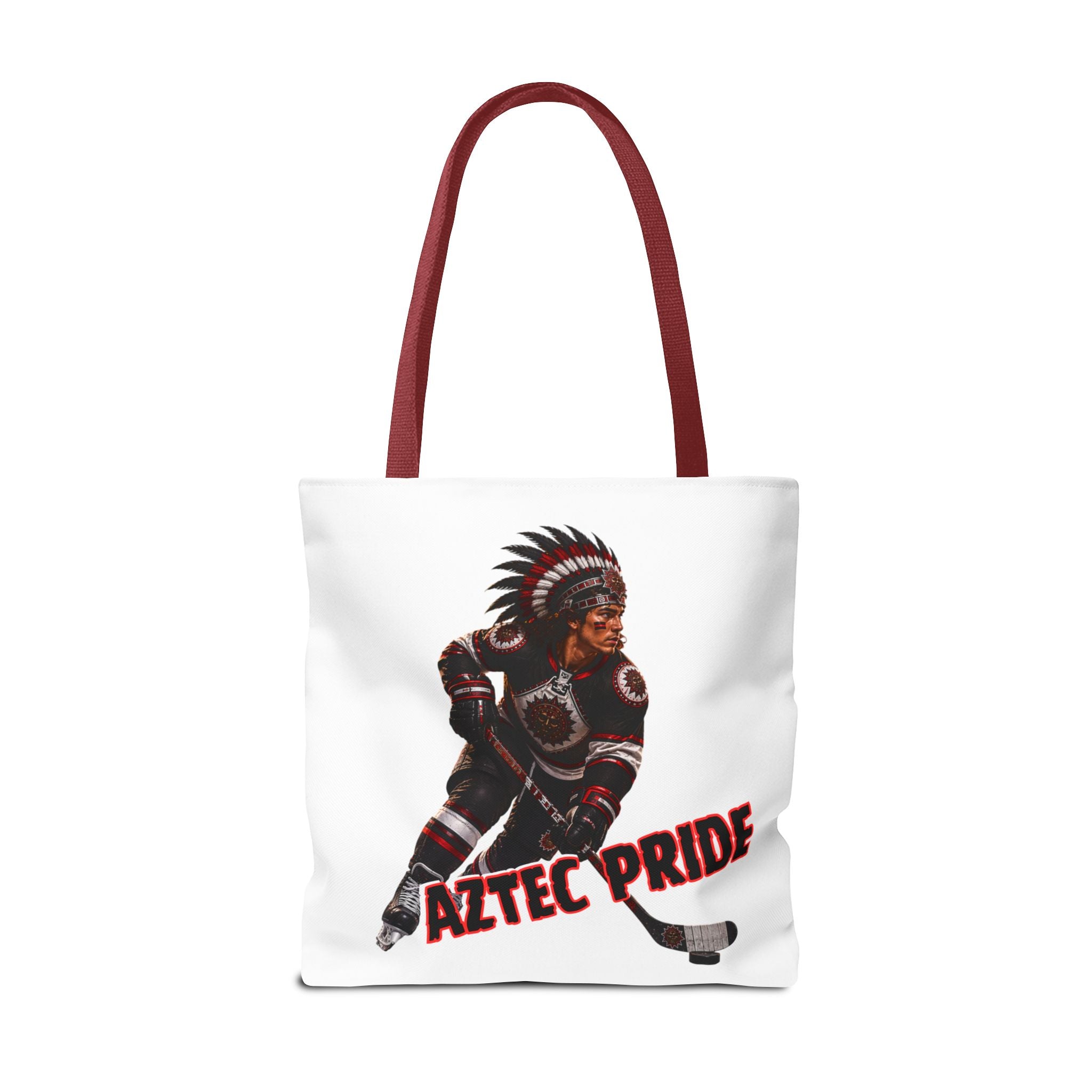 Aztec Hockey Warrior Tote Bag | Aztec-Inspired AI Art • Made & Shipped in the USA • 🚚 FREE USA Shipping • FREE Personalization