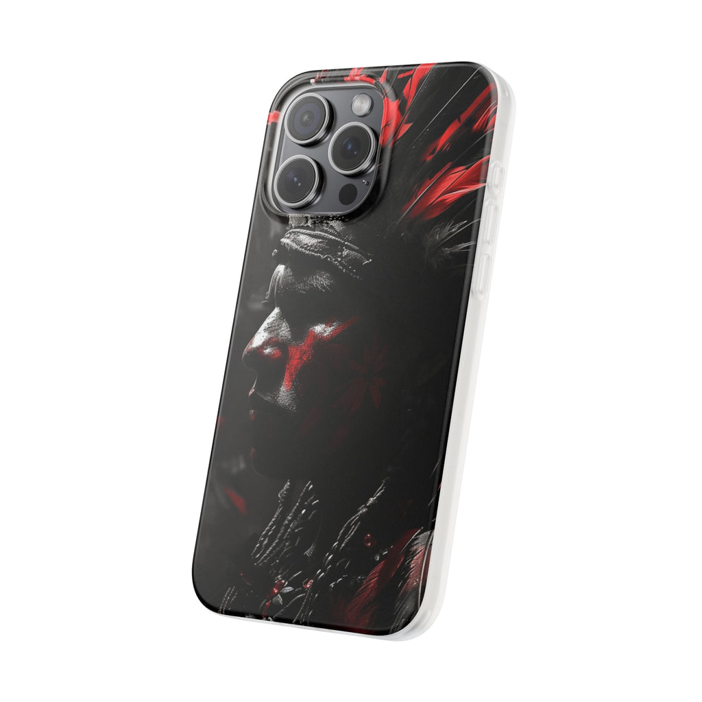 Aztec Jaguar Warrior – Flexi Phone Case (iPhone & Samsung • Clear TPU • Made in USA • Personalized Option)