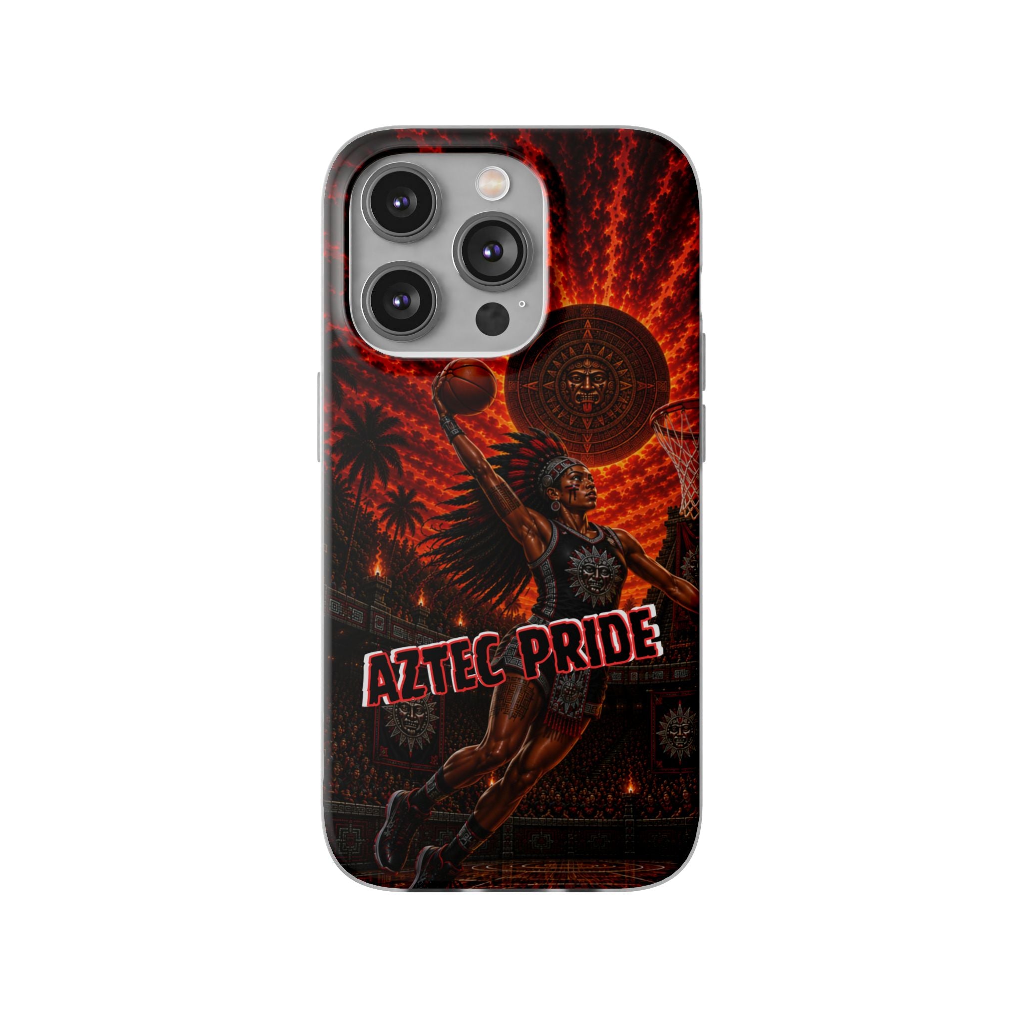Aztec Basketball Female Warrior – Flexi Phone Case (iPhone & Samsung • Clear TPU • Made & Shipped in the USA • 🚚 FREE USA Shipping • Personalized Option)