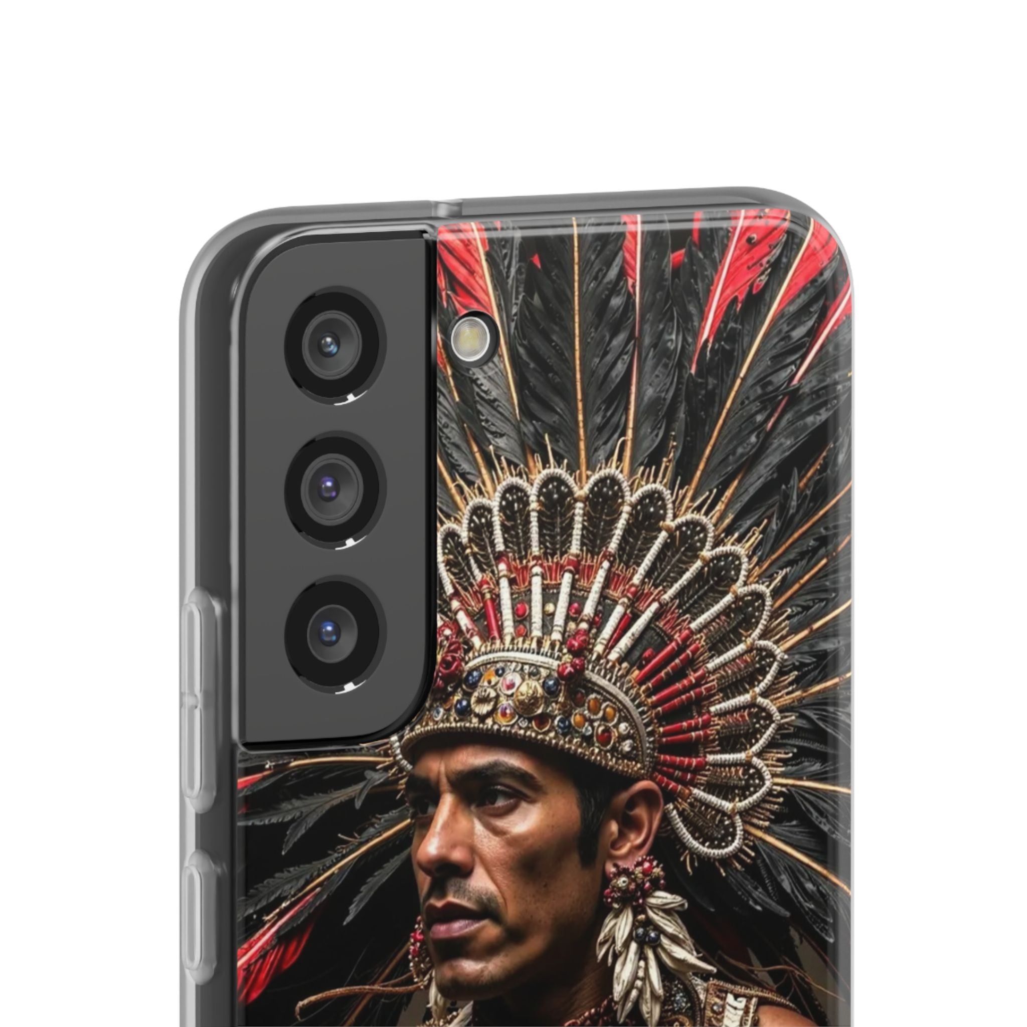 Aztec Sun Guardian – Flexi Phone Case (iPhone & Samsung • Clear TPU • Made in USA • Personalized Option)