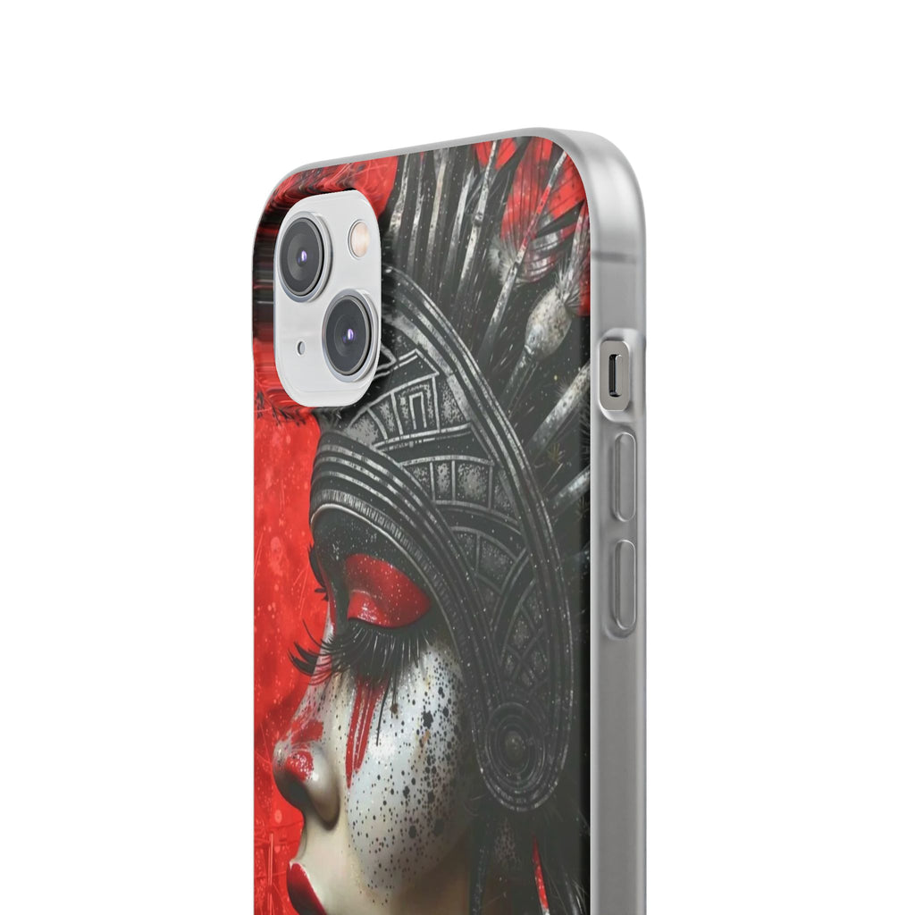 Aztec Fearless Goddess – Flexi Phone Case (iPhone & Samsung • Clear TPU • Made in USA • Personalized Option)