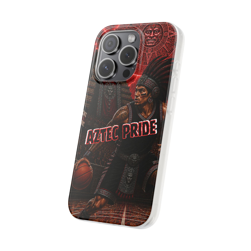 Aztec Basketall Warrior – Flexi Phone Case (iPhone & Samsung • Clear TPU • Made & Shipped in the USA • 🚚 FREE USA Shipping • Personalized Option)