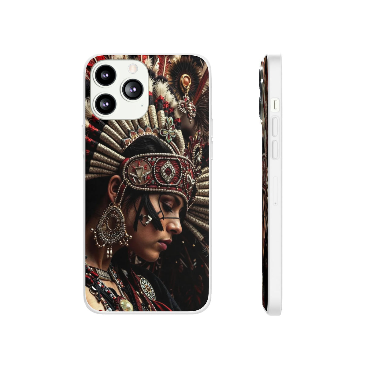 Aztec Goddess Spirit – Flexi Phone Case (iPhone & Samsung • Clear TPU • Made in USA • Personalized Option)